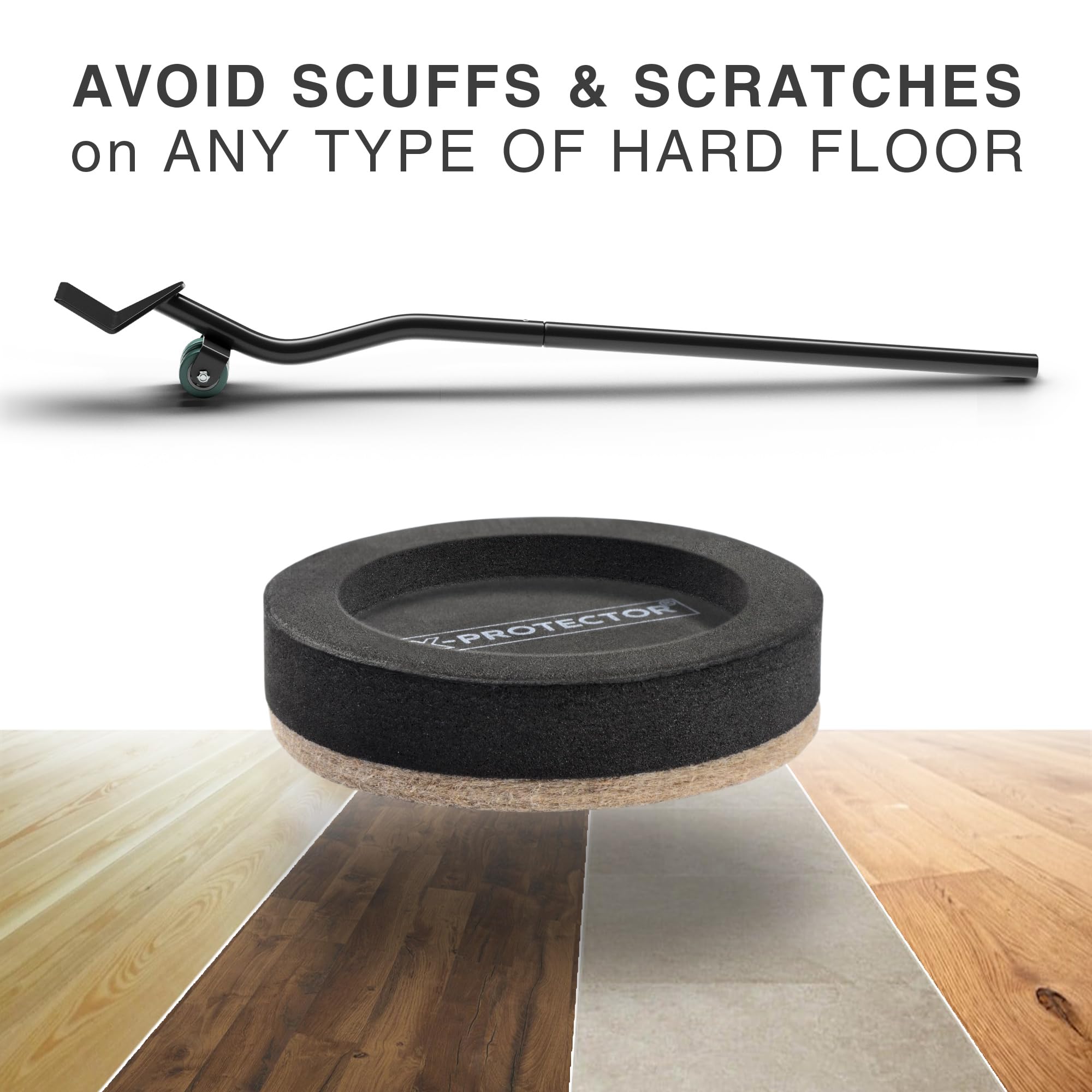 Felt Furniture Sliders for Hard Floors & Furniture Lifter Tool (4 Count)