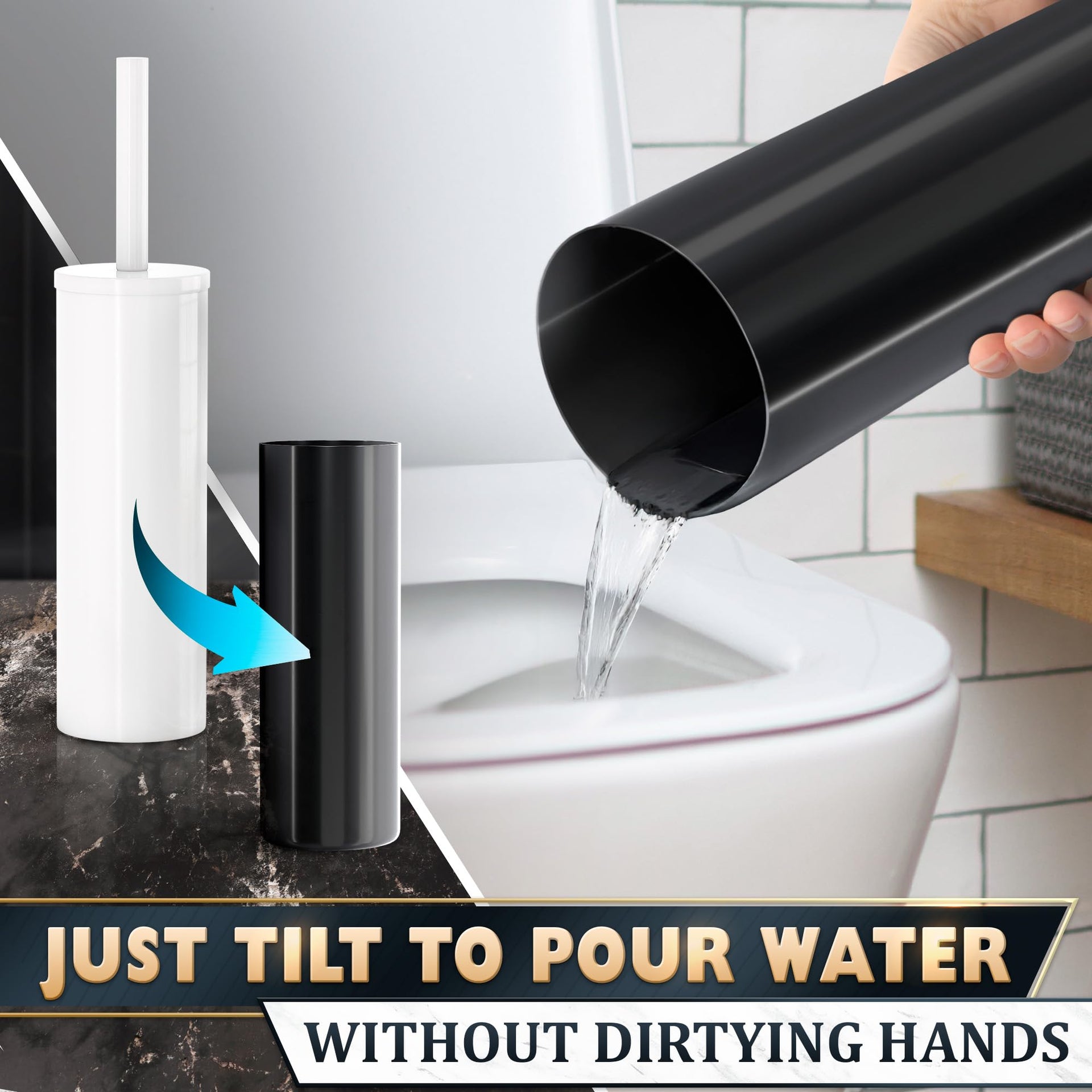 Stainless Steel Toilet Brush and Holder Set
