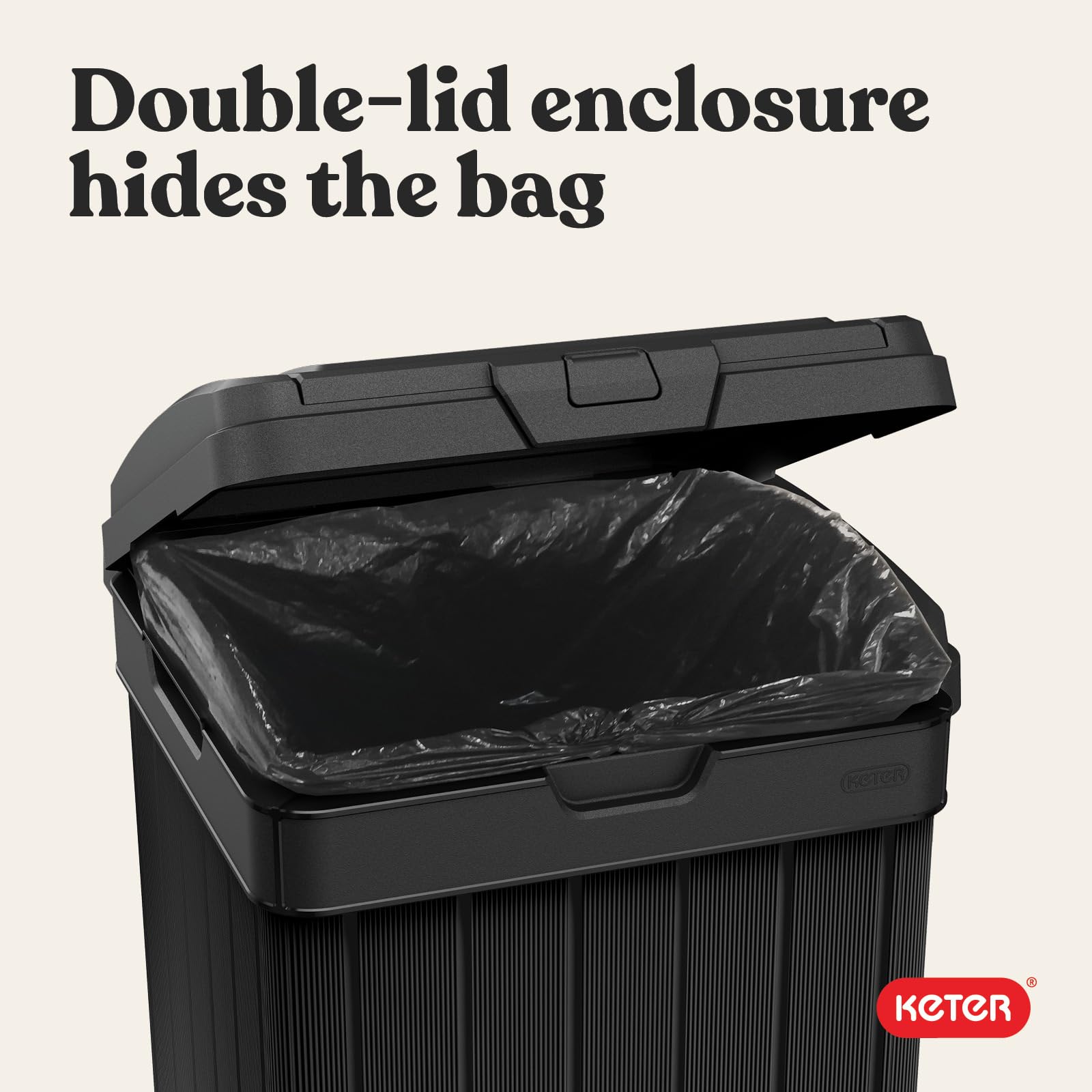 Baltimore Resin 38 Gallon Outdoor Kitchen Trash Can with Lid and Drip Tray for Easy Cleaning