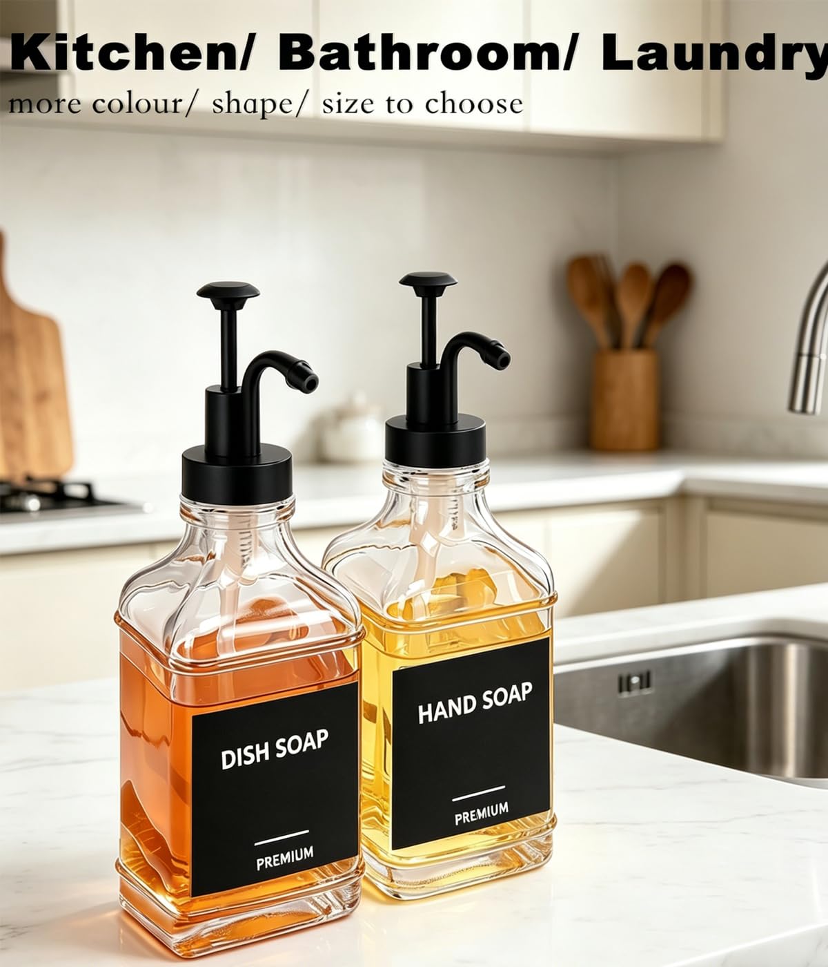 Dish Soap Dispenser for Kitchen (2 Count)