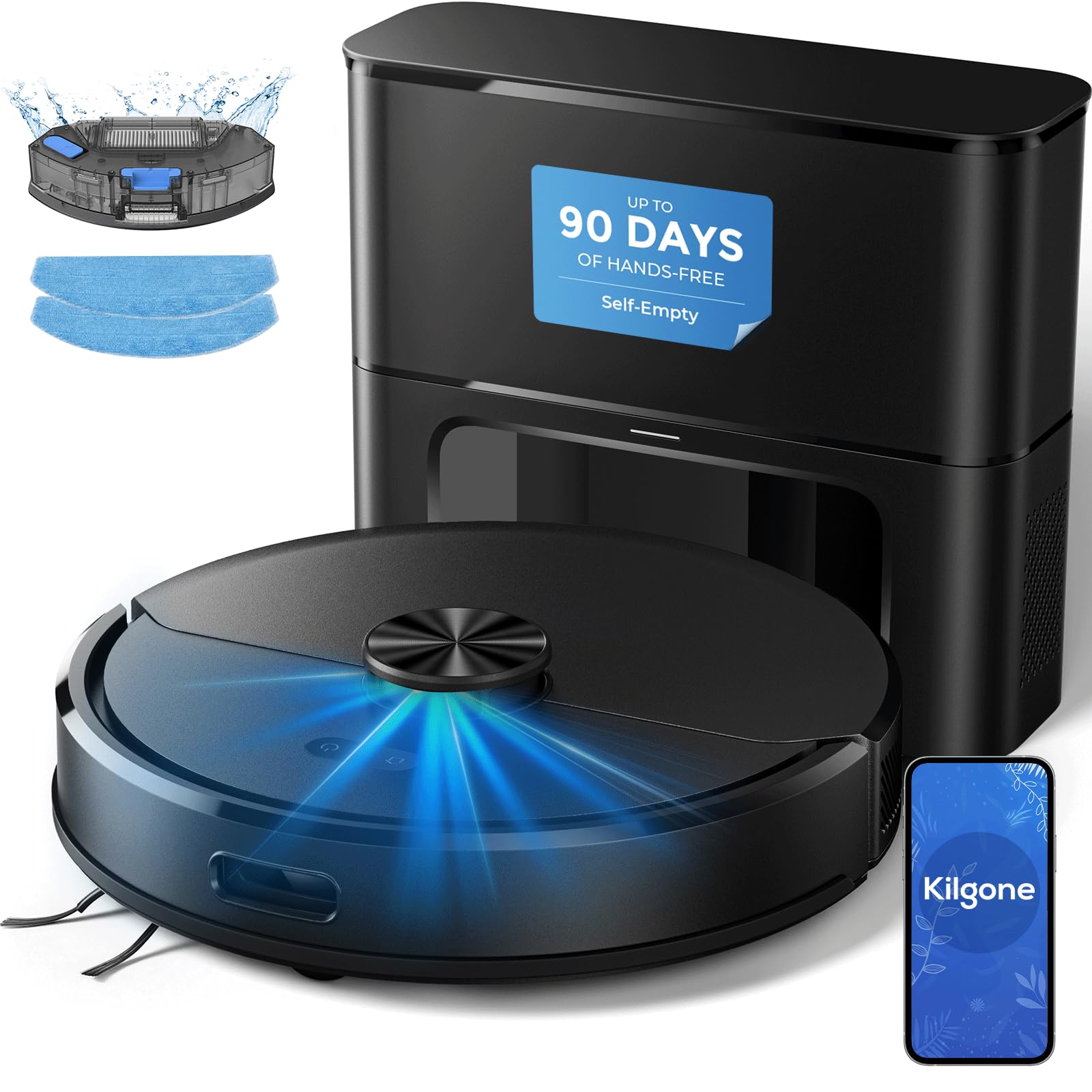Robot Vacuum and Mop Combo with Self Emptying Station