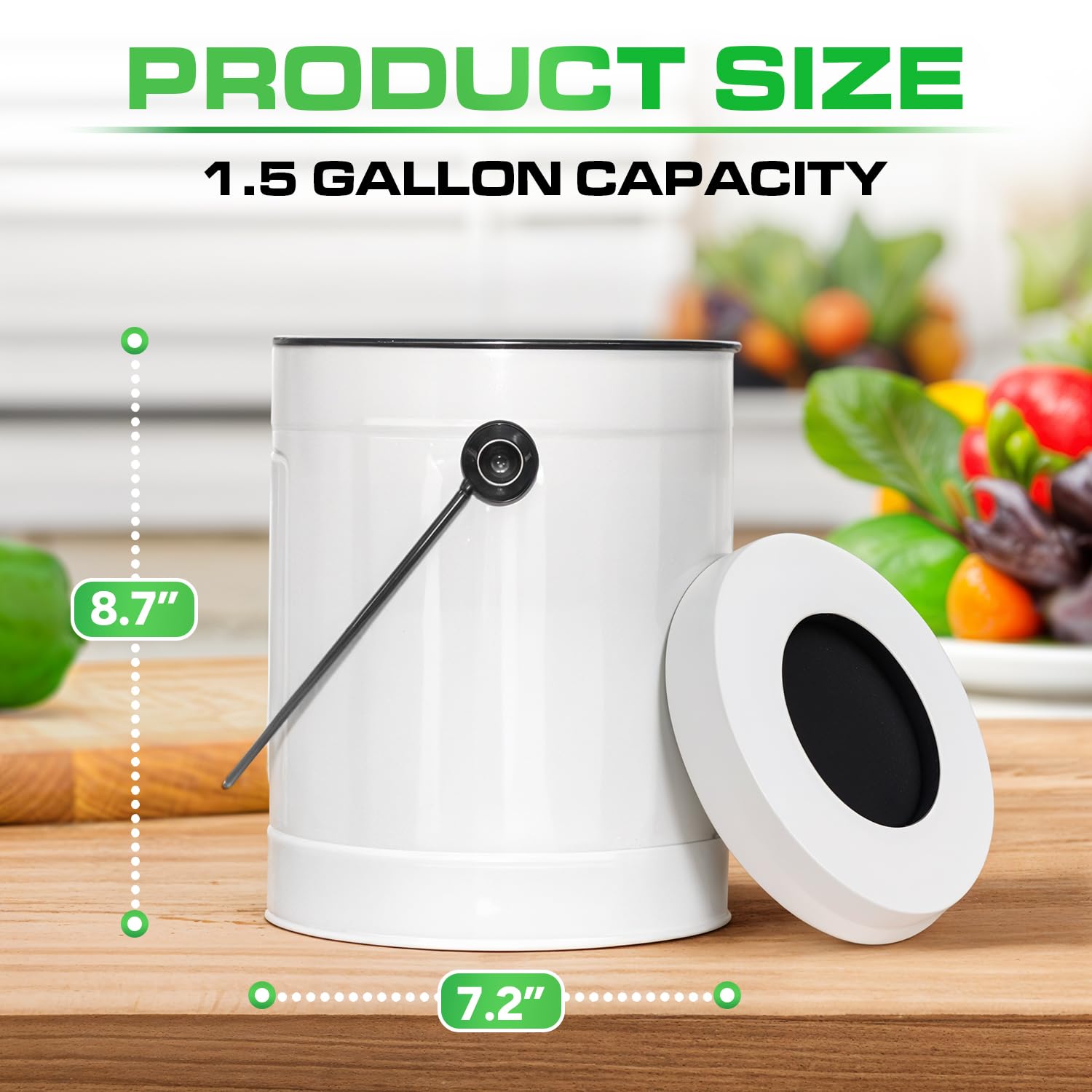 Countertop Compost Bin Kitchen with Lid