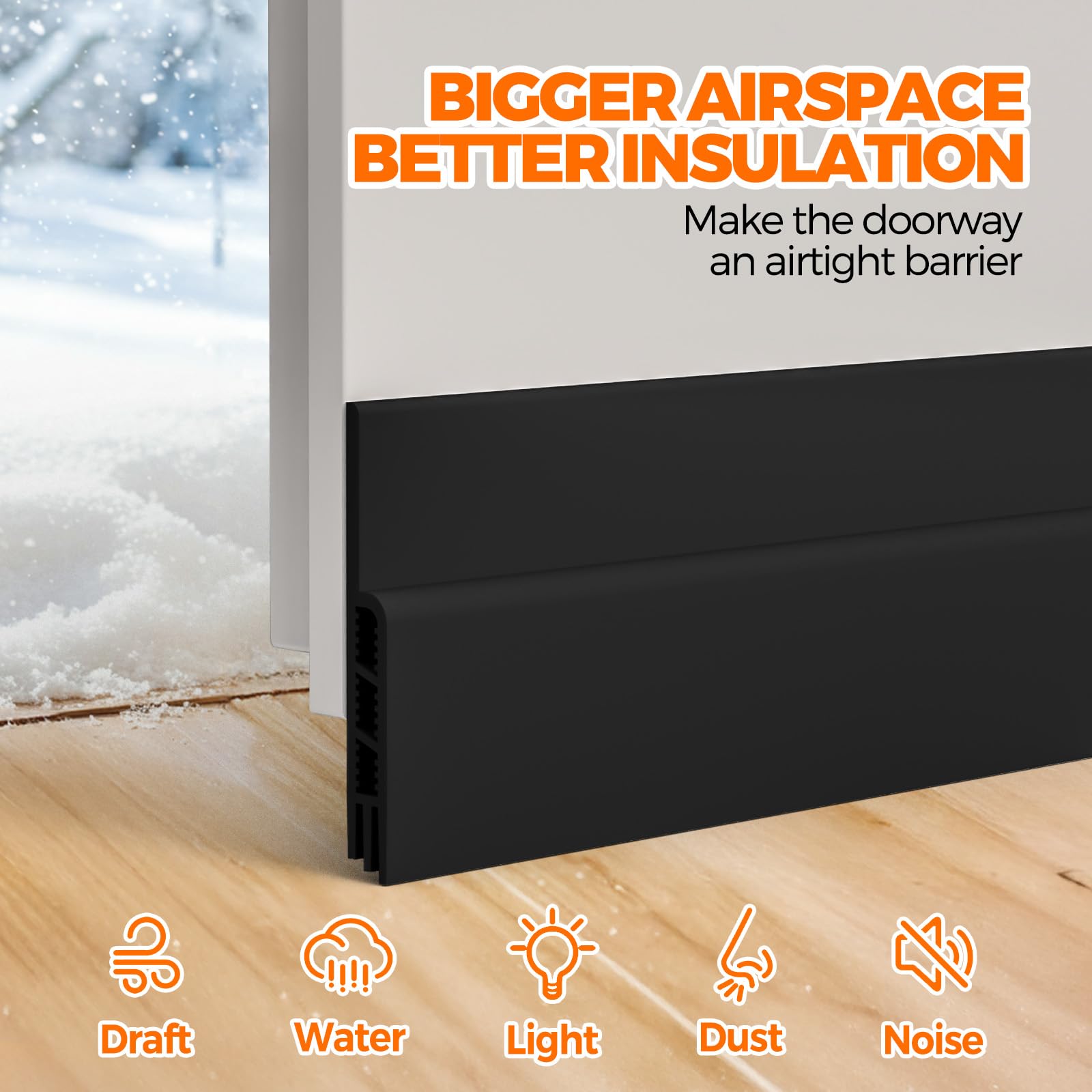 Under Door Draft Stopper 41inch Weather Stripping Door Seal