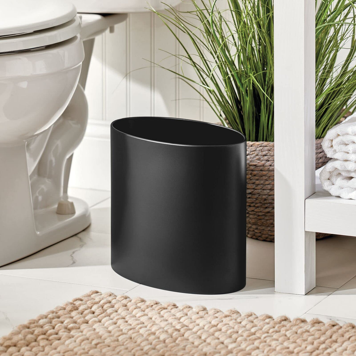 Stainless Steel Metal Oval Trash Can