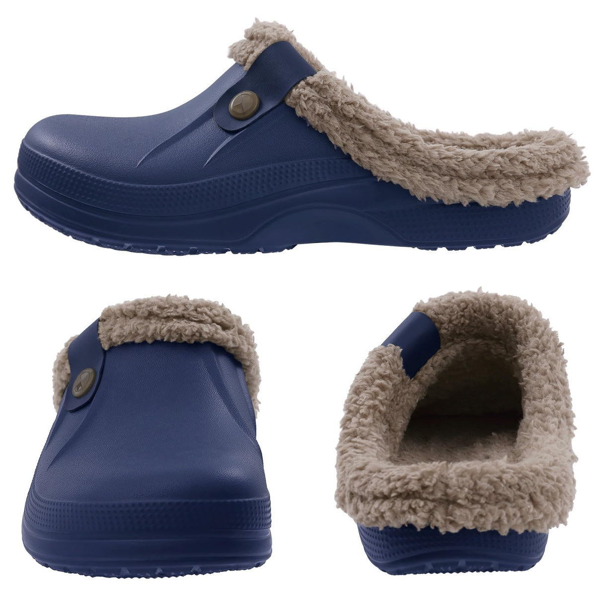 Fur Lined Clogs for Women & Men Fuzzy Slippers with Memory Foam