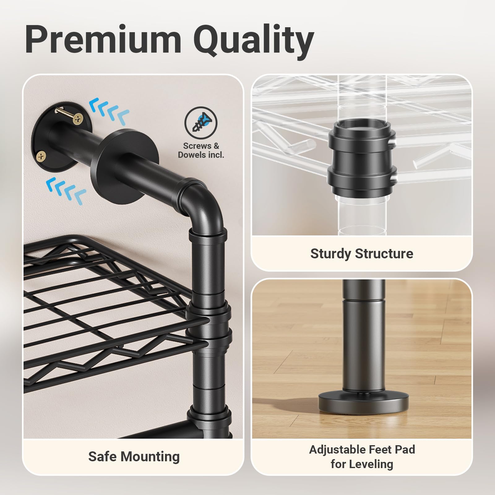 F3 Garment Rack Heavy Duty Clothes Rack for Hanging Clothes