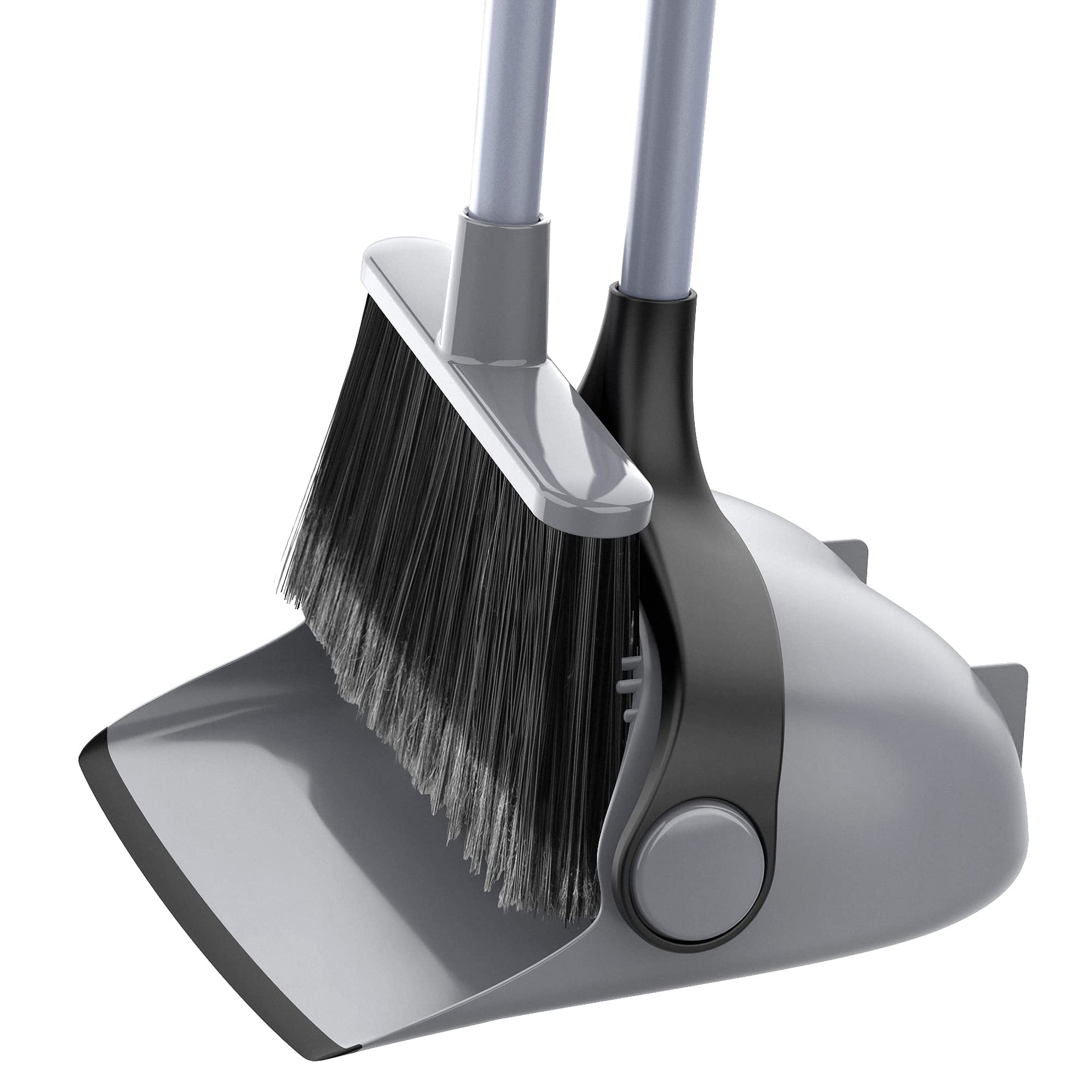 Broom and Dustpan Set with Adjustable Long Handle