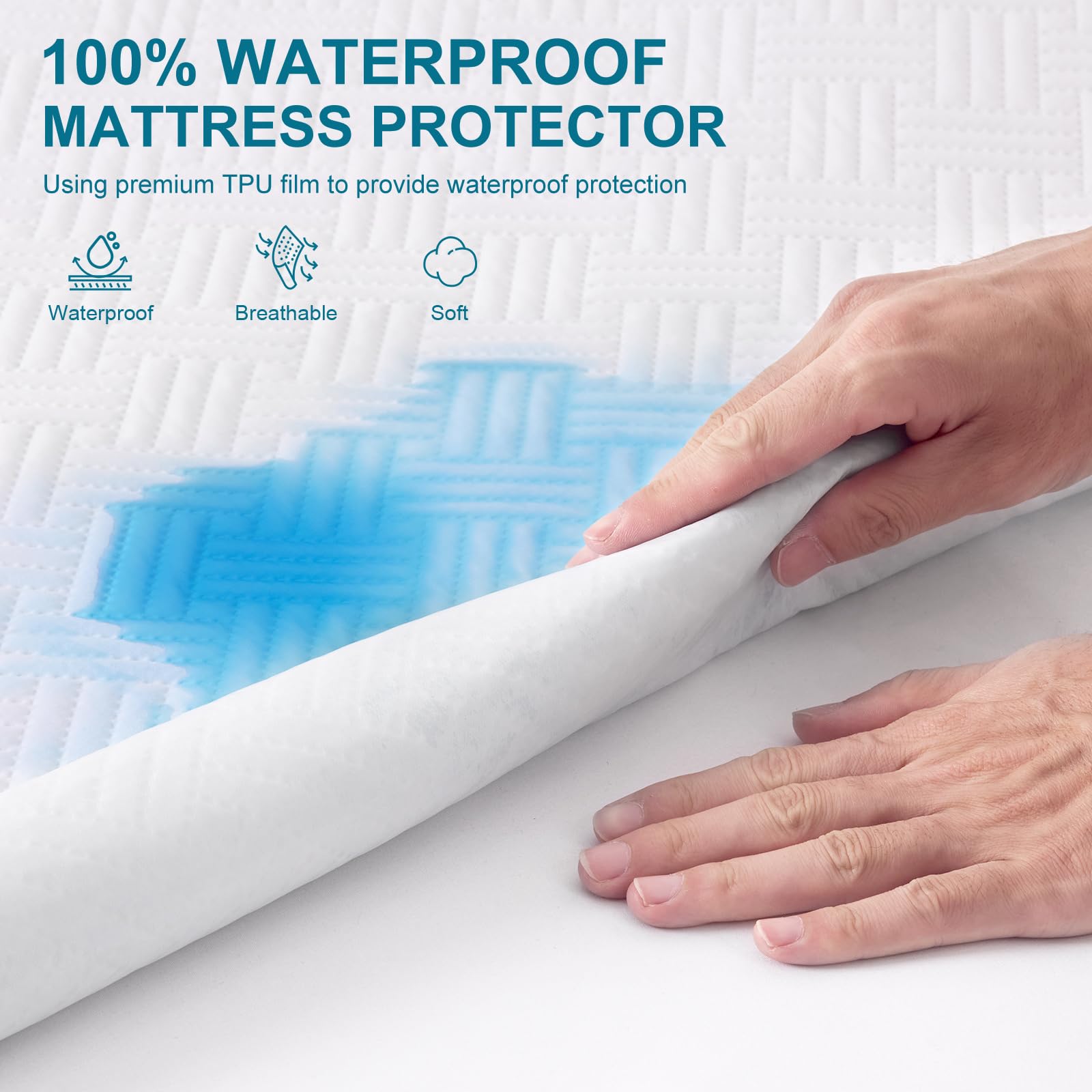 Waterproof Queen Size Mattress Protector with Deep Pockets