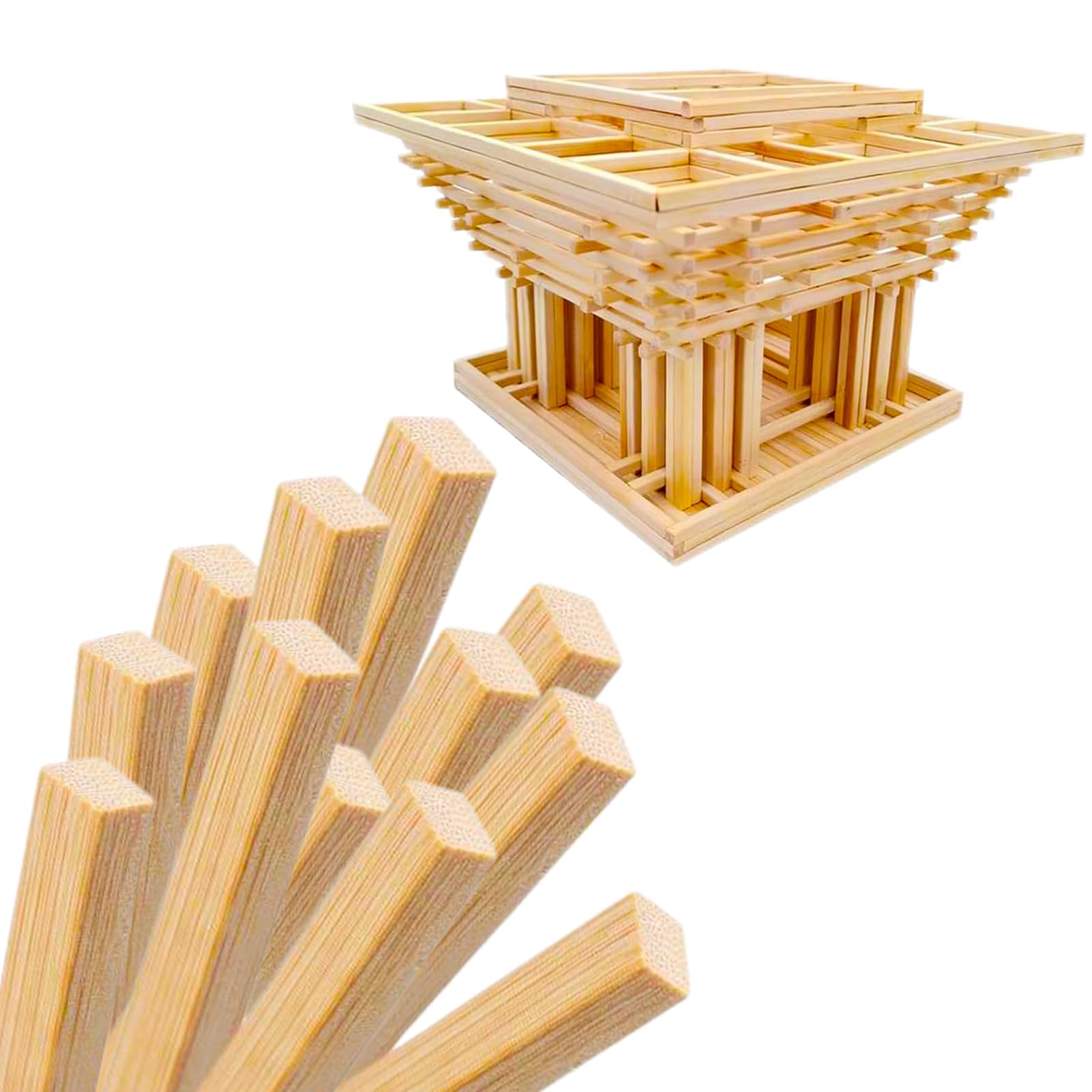1 4 x 12 Inch 50 PCS Square Dowel Rods Wood Sticks Wooden Dowel Rods Unfinished Bamboo Sticks