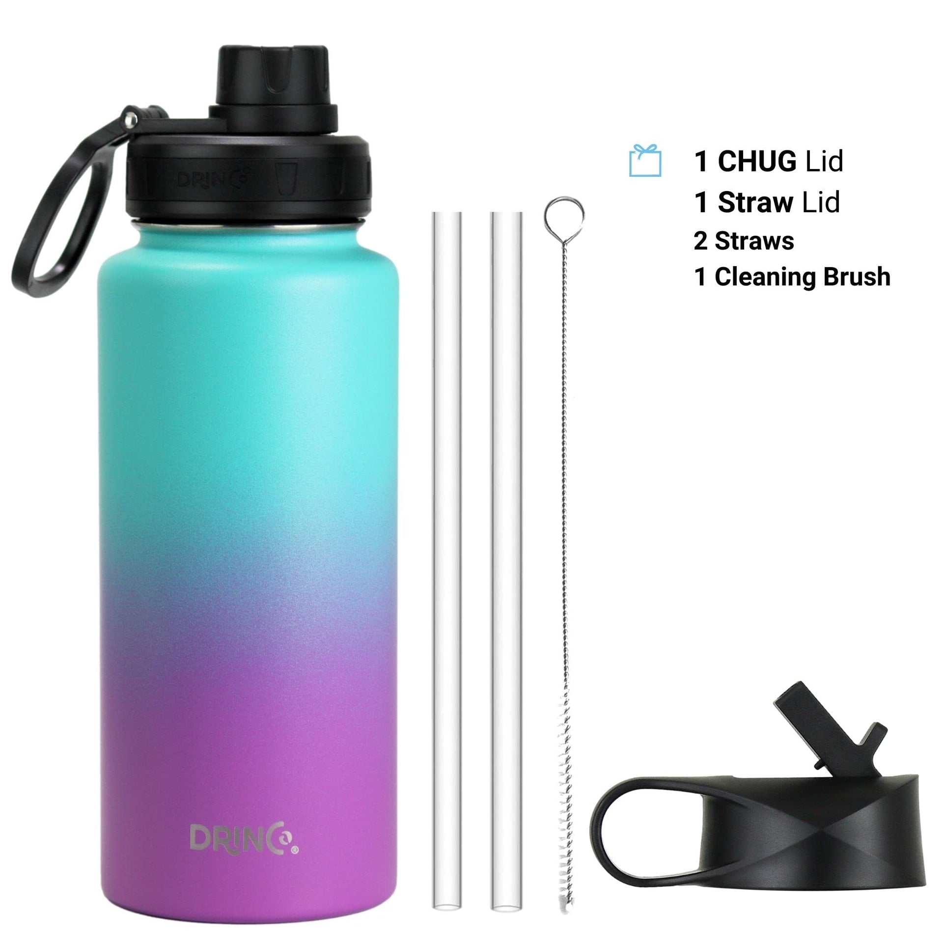 Stainless Steel Water Bottle Spout Lid Vacuum Insulated Double Wall Water Bottle Wide Mouth