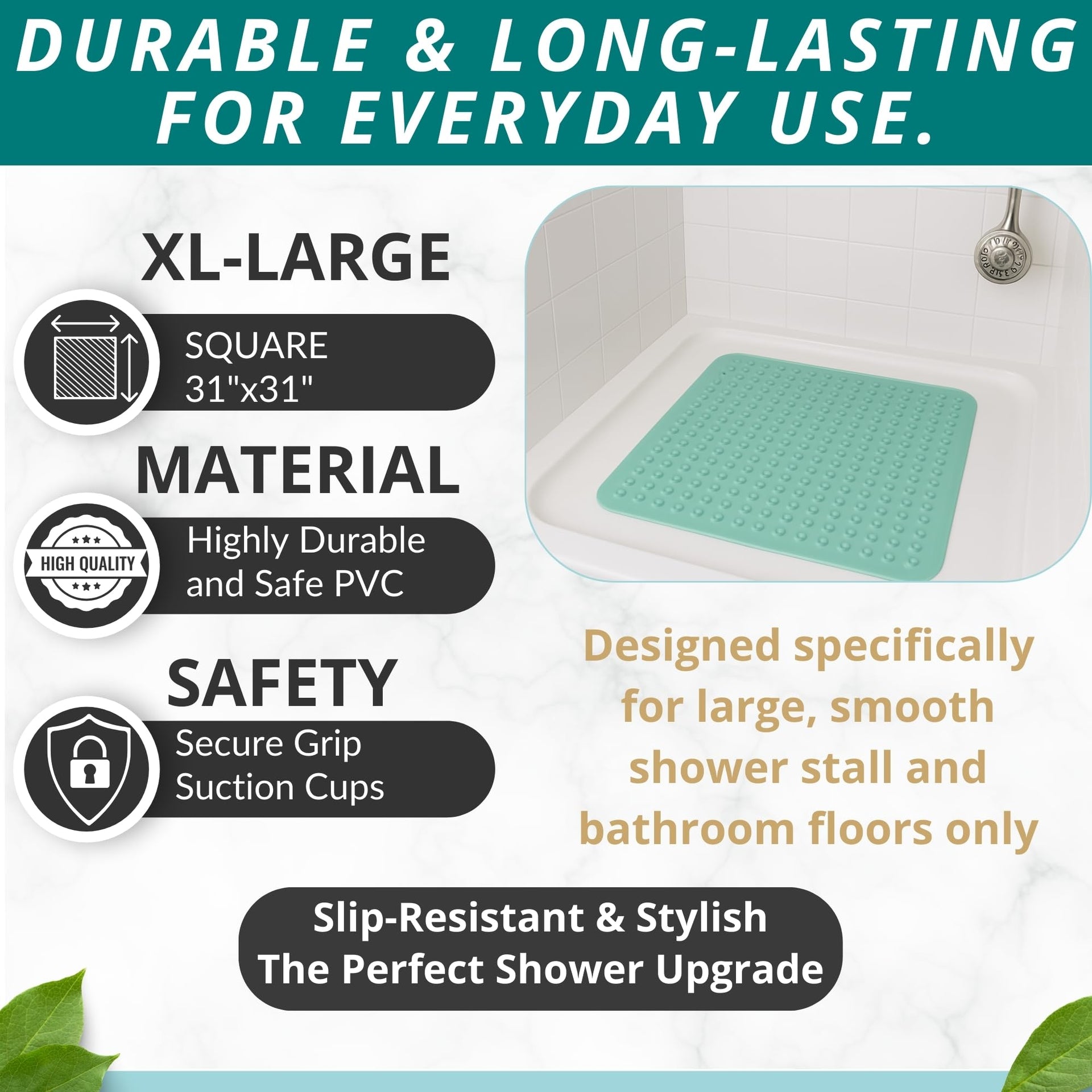Extra Large Square Non Slip Shower Mat