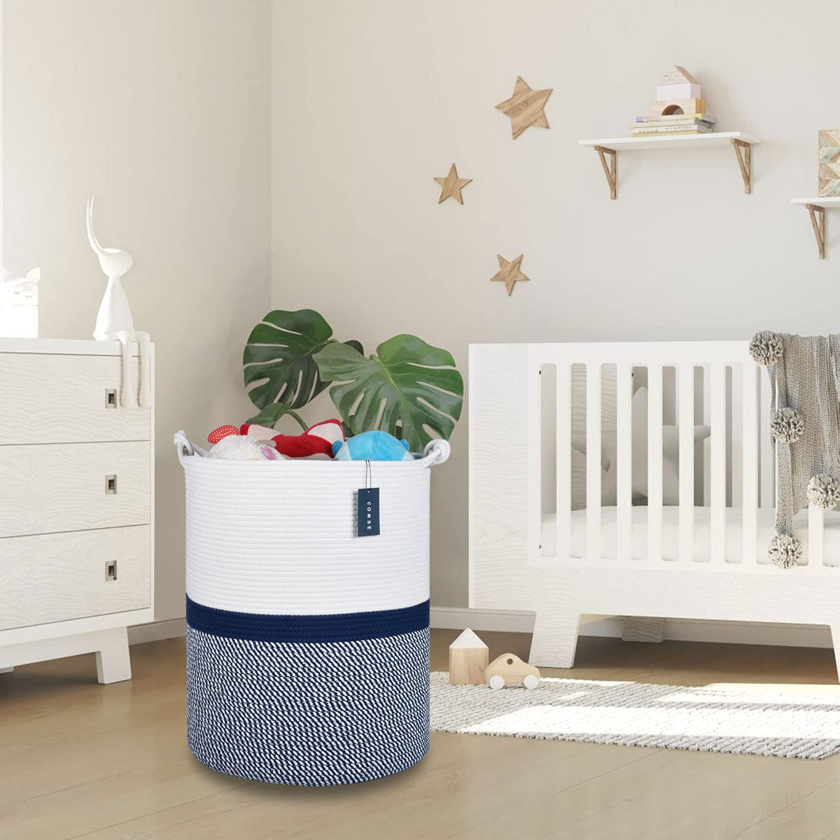 Tall Woven Blanket & Laundry Basket