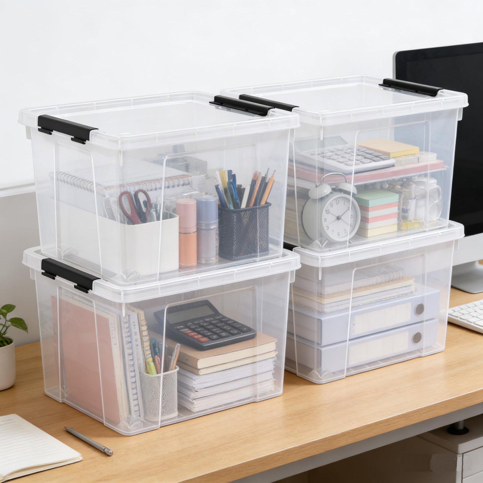 22 Qt Stackable Storage Bins with Lids (4 Count)
