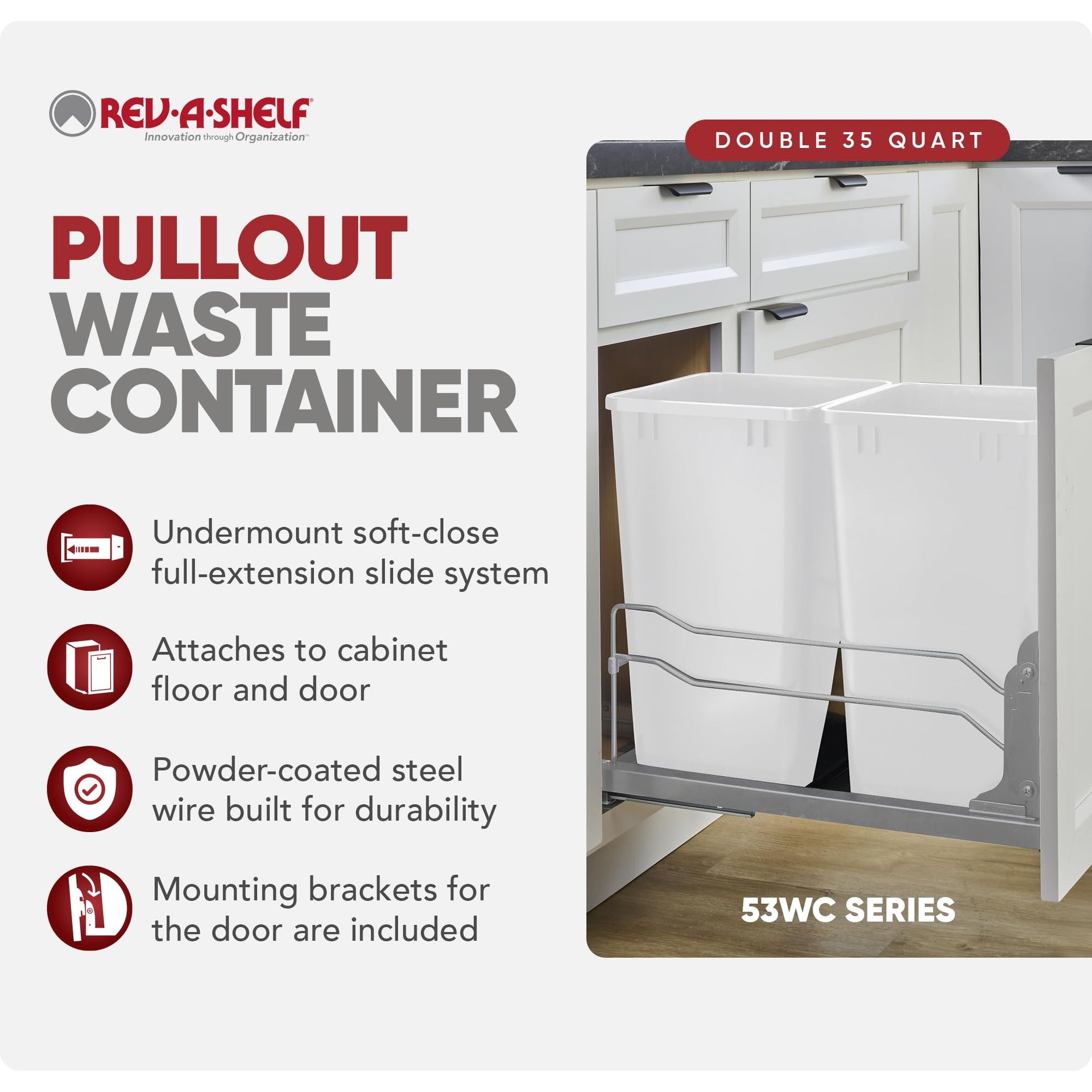 Double Pullout Trash Can w