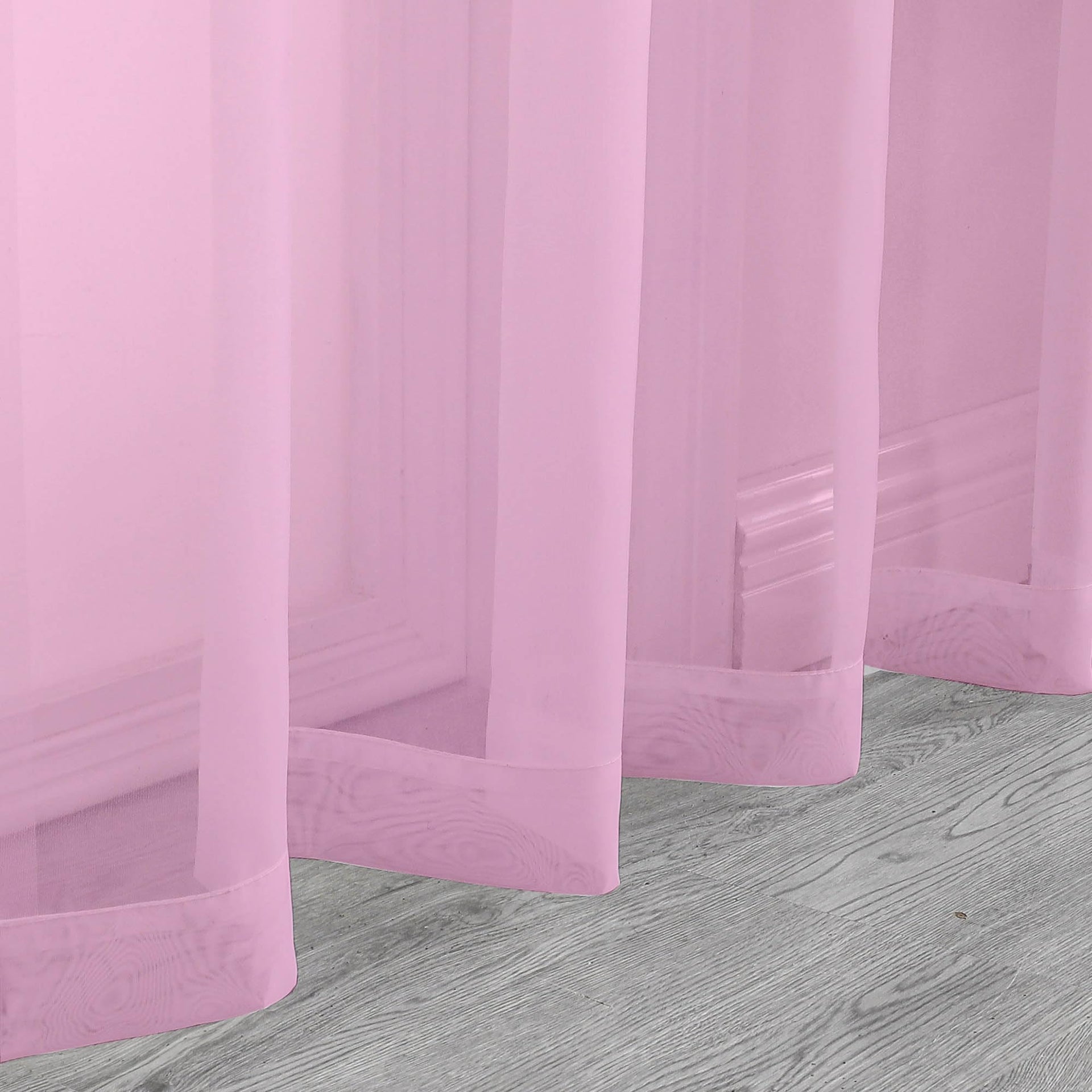 Pink Sheer Curtains 45 Inch Long 2 Panels (2 Count)