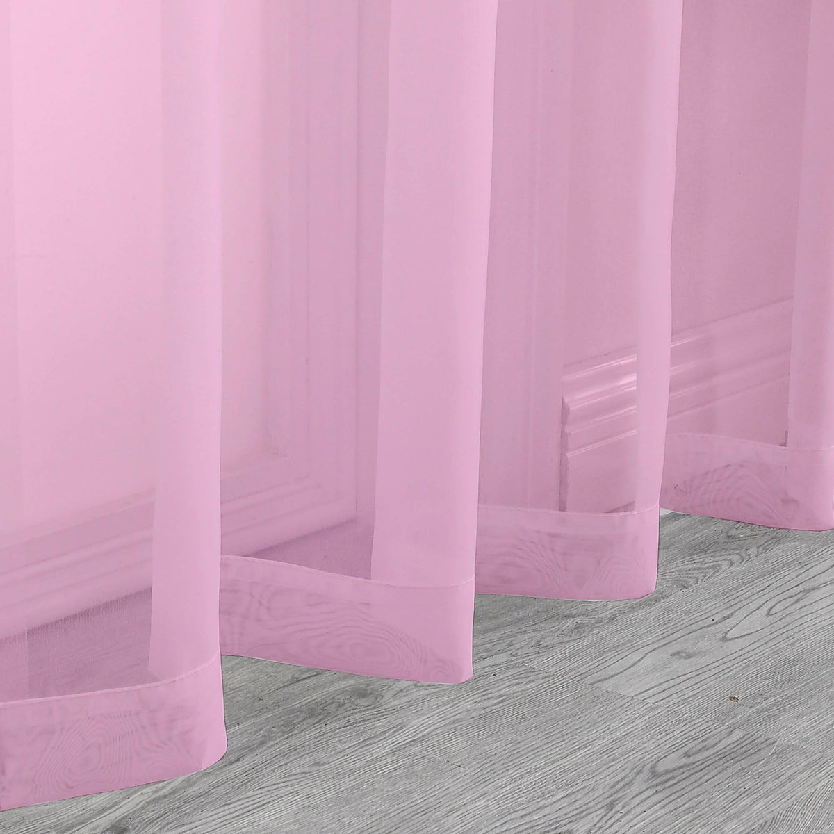 Sheer Pink Tier Curtains 24 Inch Length (2 Count)