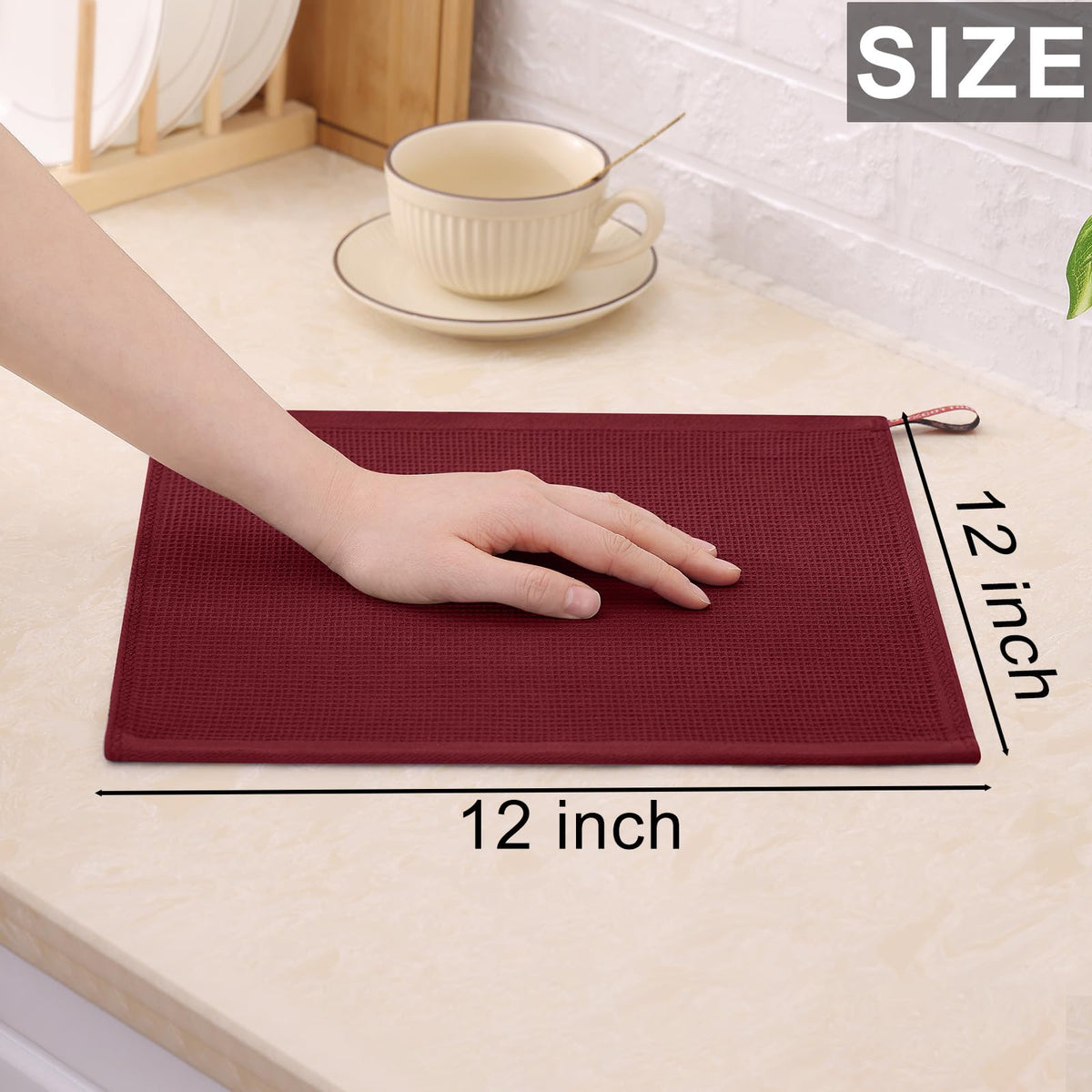 100% Cotton Waffle Weave Dish Cloths (6 Count)