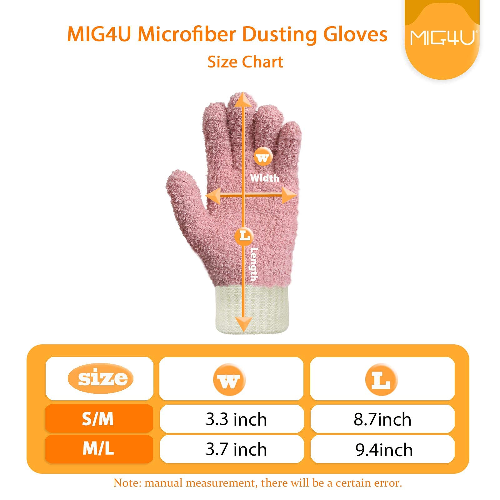 Microfiber Dusting Gloves House Cleaning Glove for Blinds (2 Count)