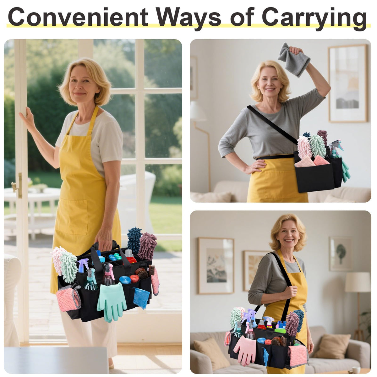 Wearable Large Cleaning Caddy Bag for Housekeepers