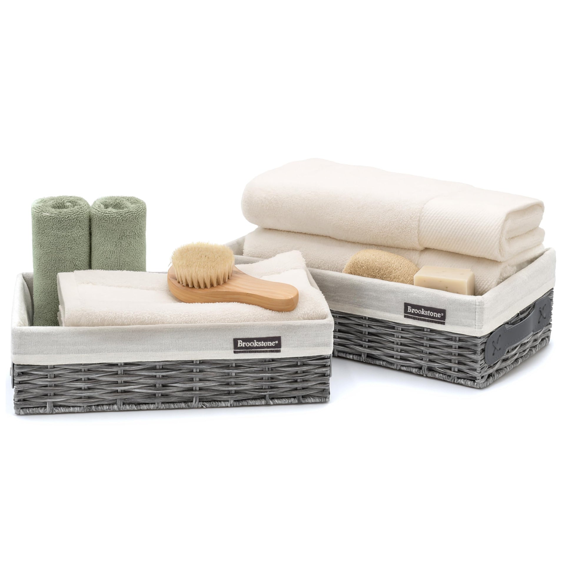 Wicker Shelf Storage Basket Decorative Shelf Bin (2 Count)