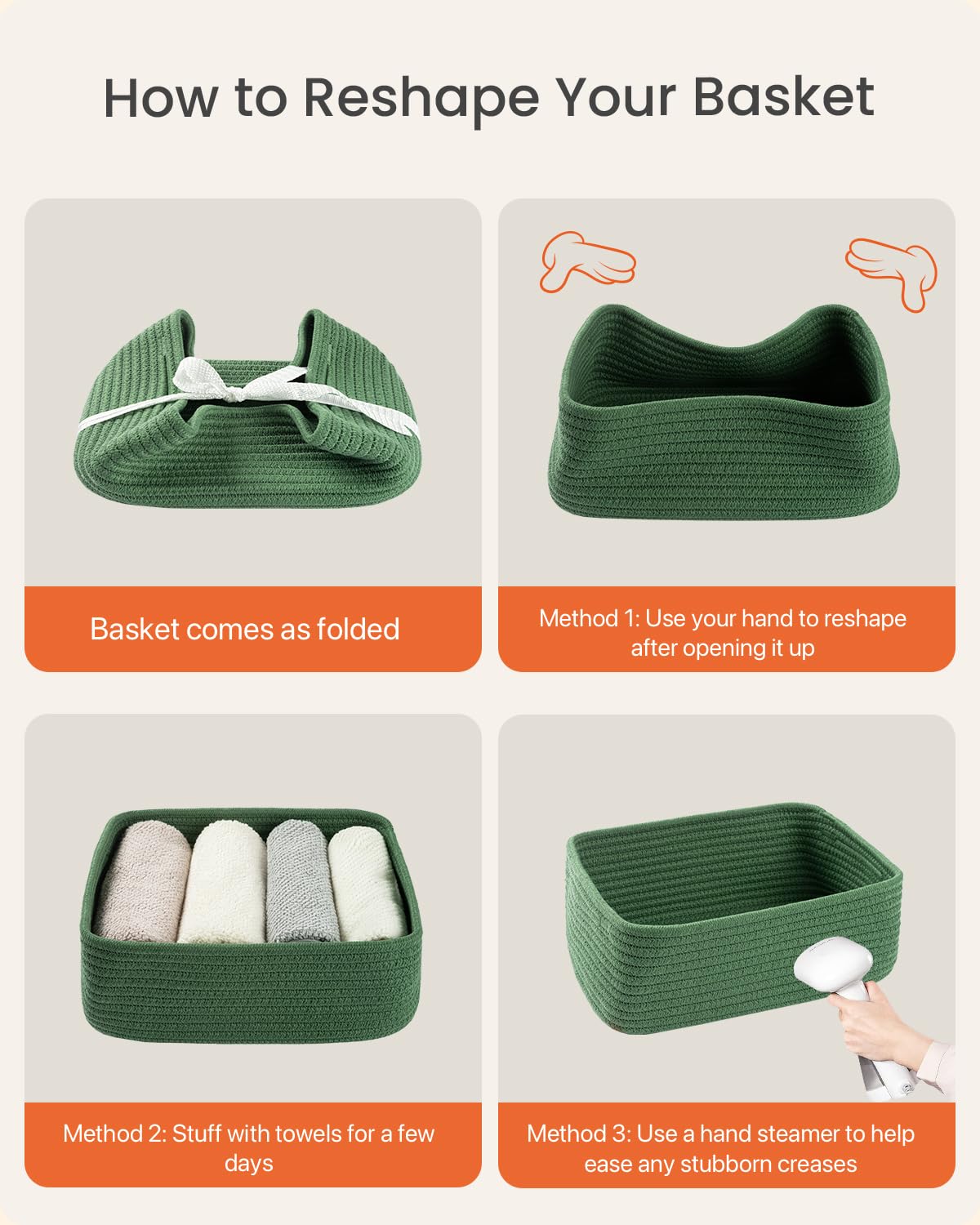 Small Woven Storage Basket for Organizing (3 Count)