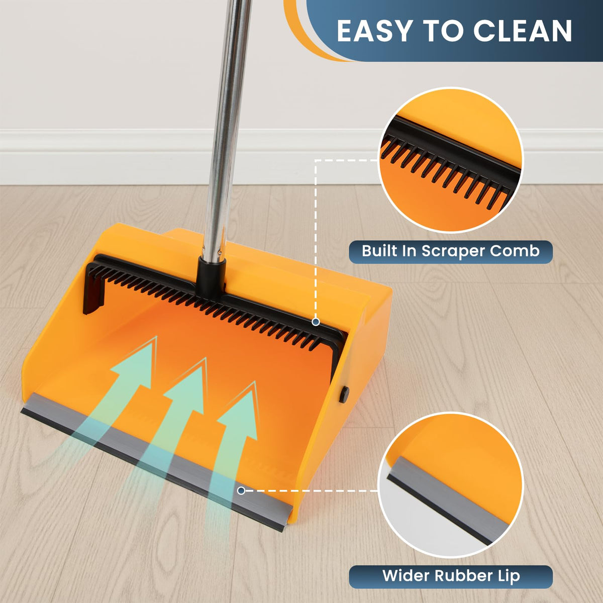 Large Commercial Dustpan with Comb