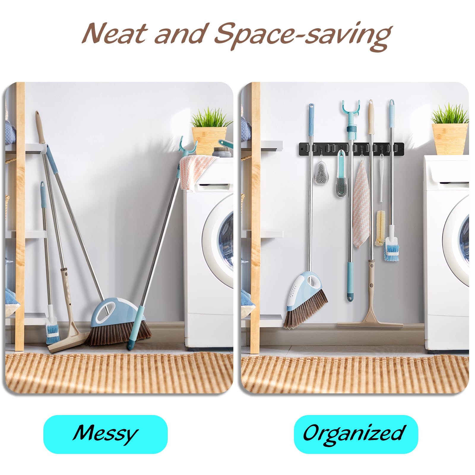 Mop and Broom Holder Wall Mount