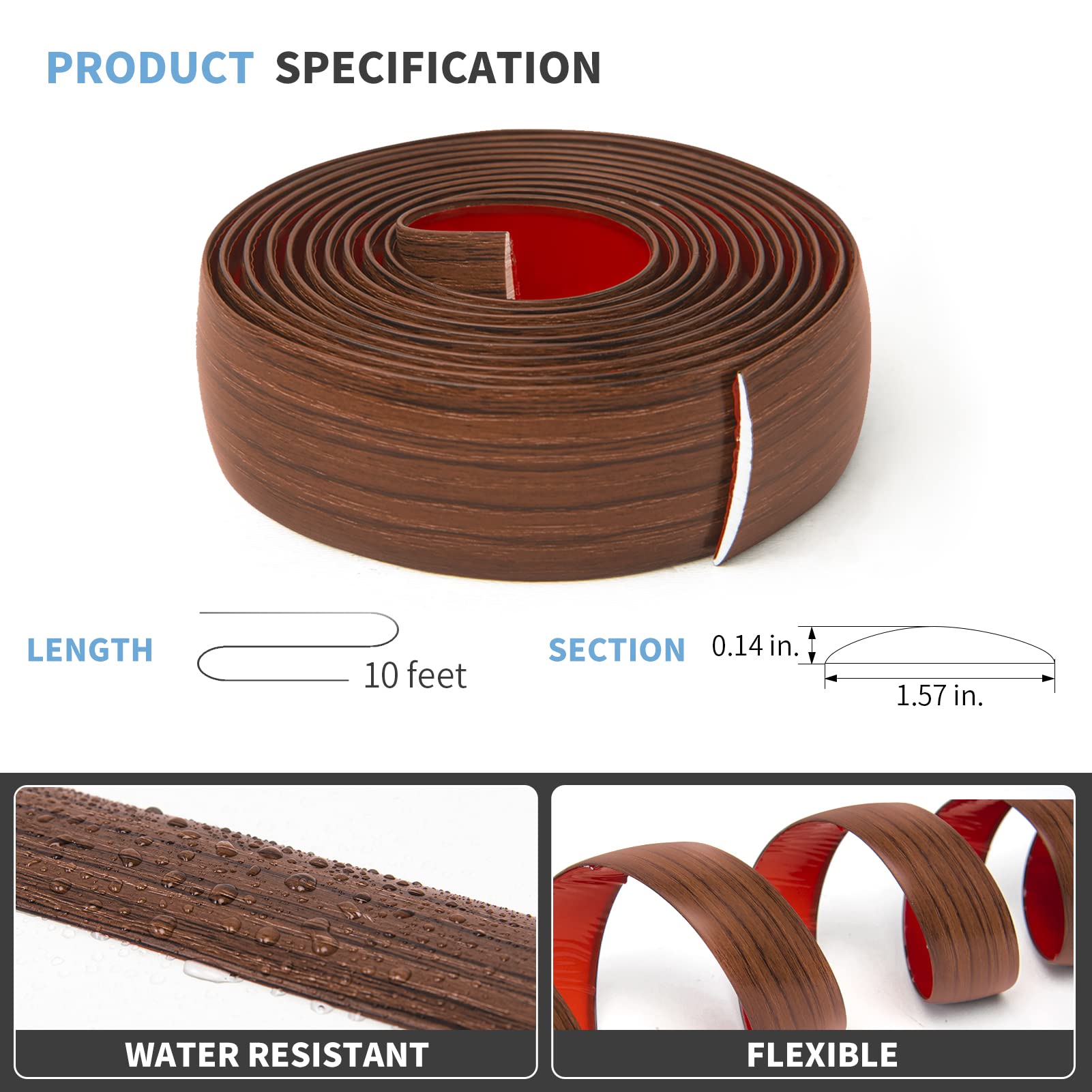 10 ft Vinyl Floor Transition Strip (10 Foot)