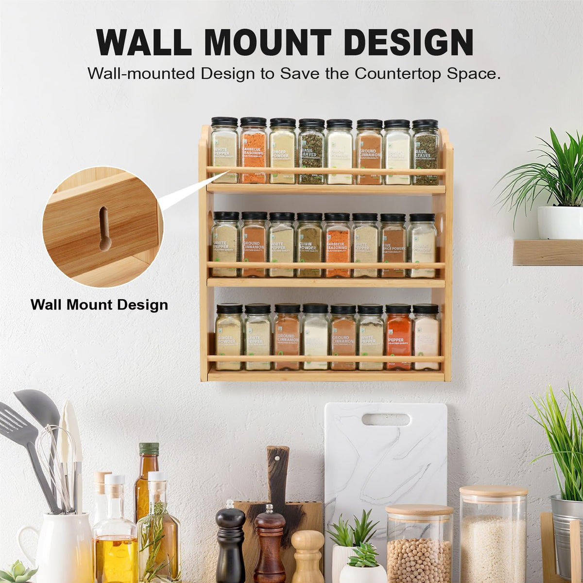 3 Tier Bamboo Spice Rack