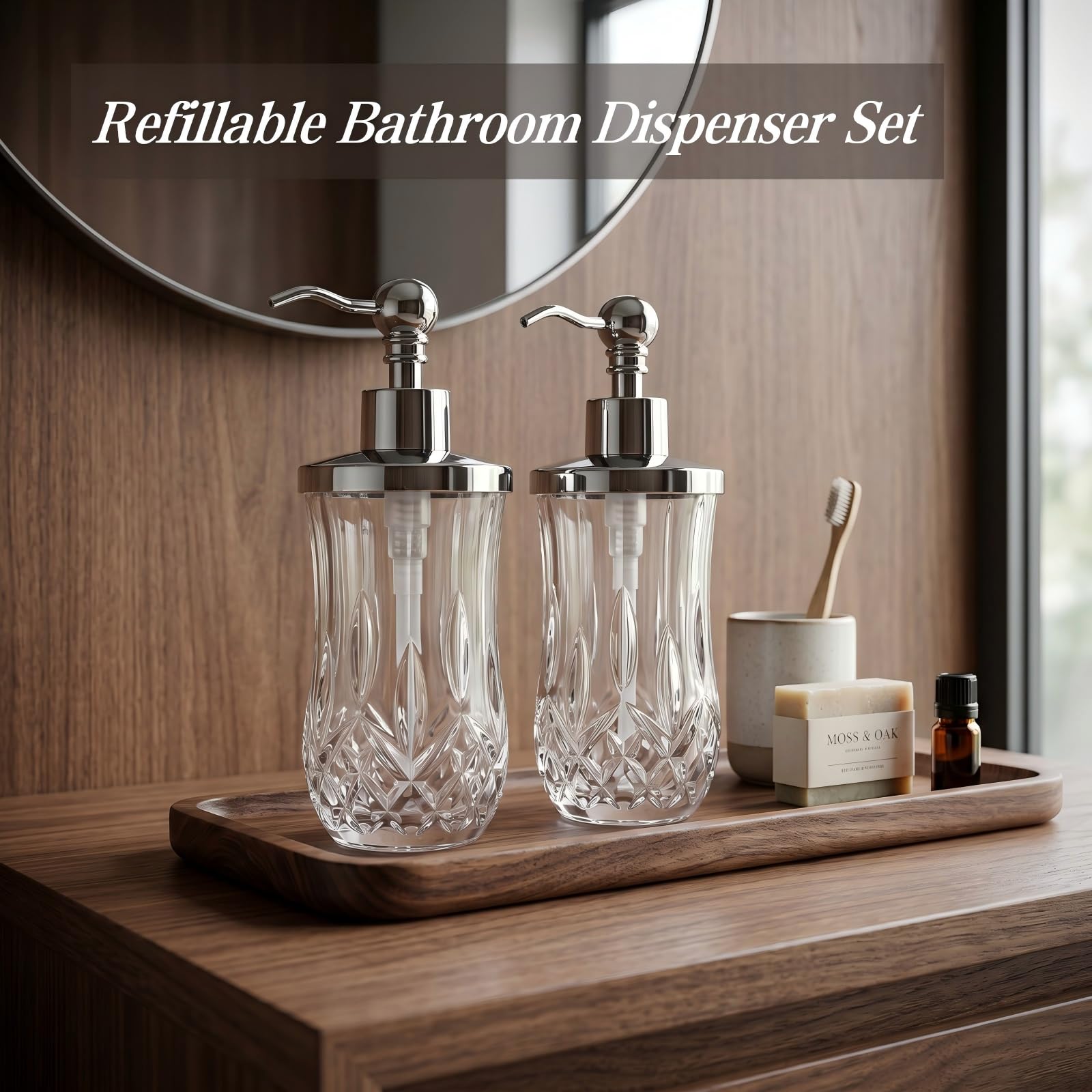 2 Pack 9Oz Clear Soap Dispenser (2 Count)
