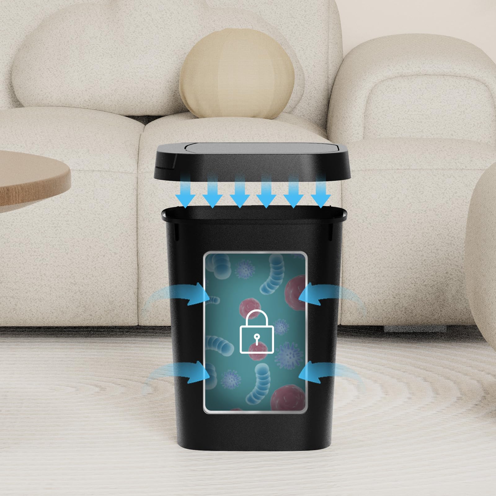 3 Pack Bathroom Small Trash Can with Lid (3 Count)