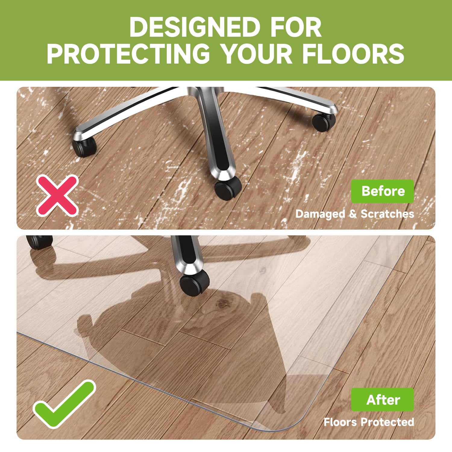 Chair Mat for Hardwood Floors 36" x 48"