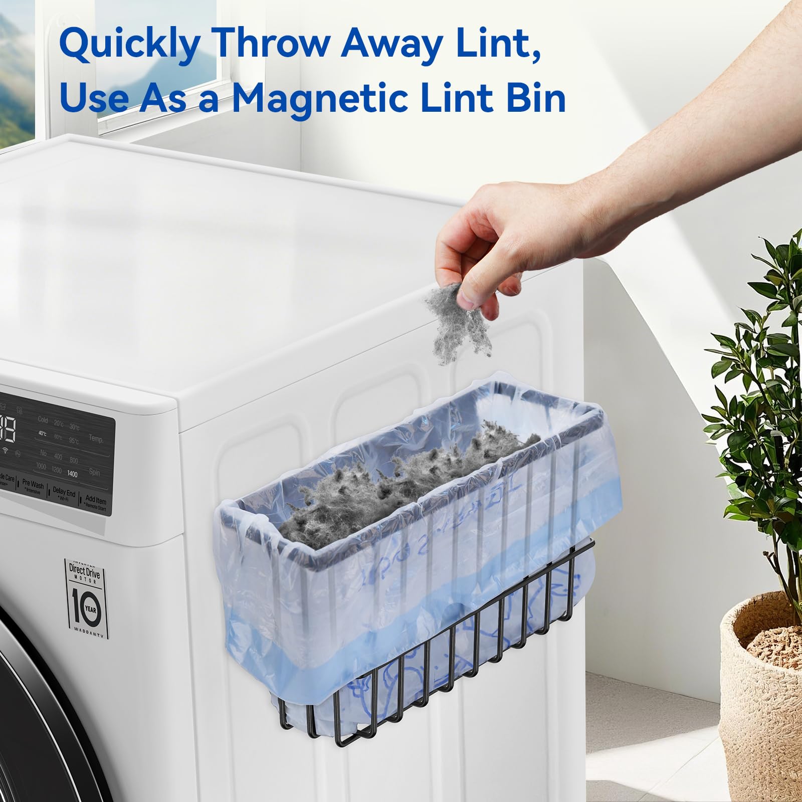 Laundry Room Organization and Storage Magnetic Dryer Ball Holder with Magnetic Hanger Holder