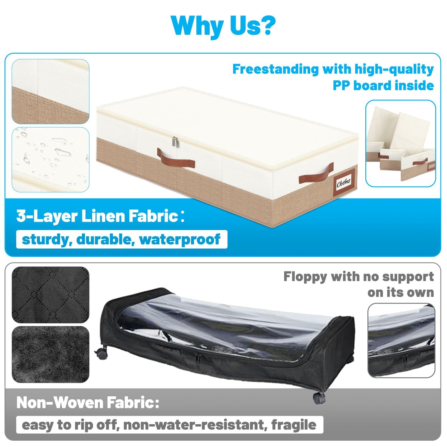 Under Bed Storage Container Bins 2 Pack (2 Count)