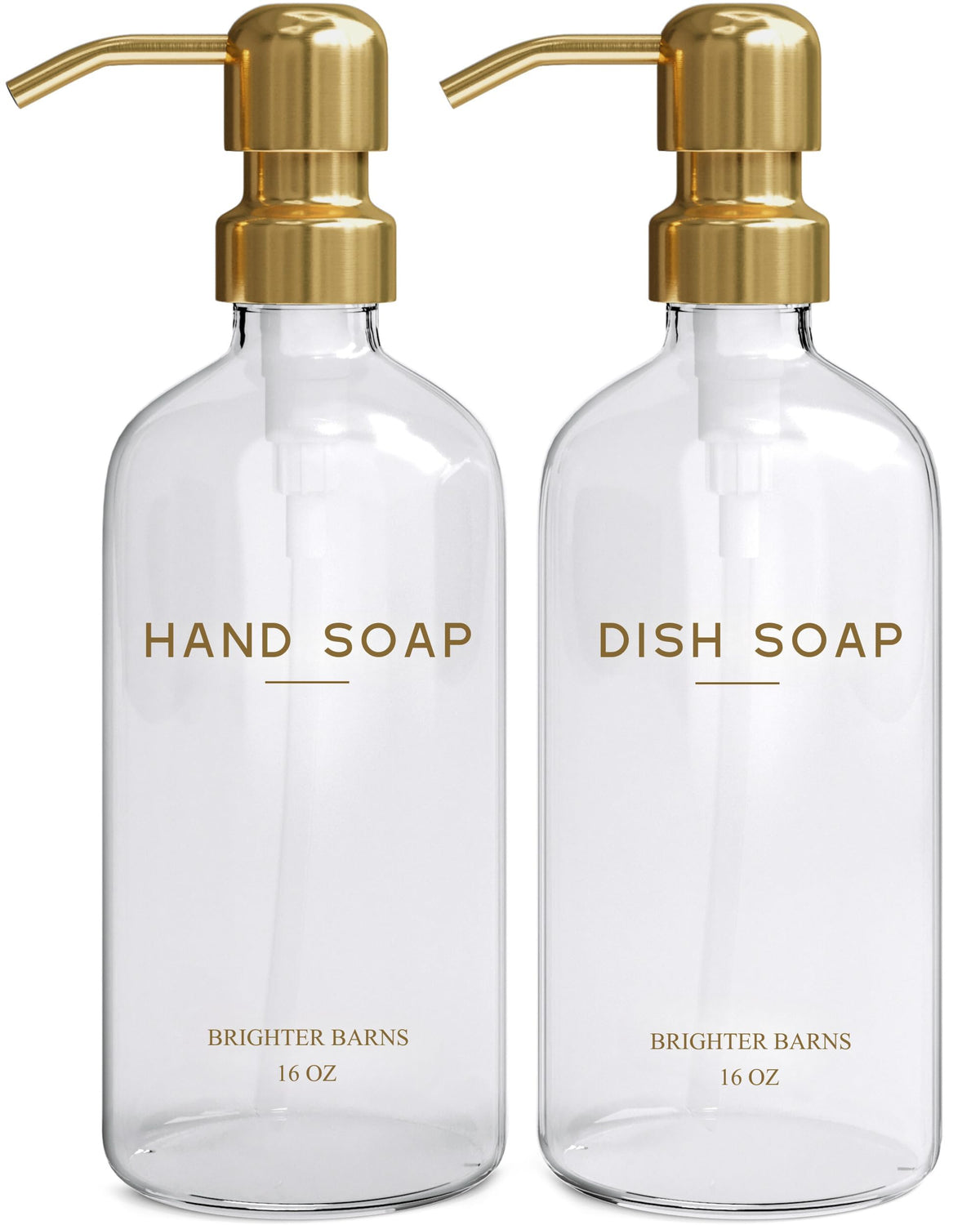 Luxury Glass Soap Dispenser Set by Brighter Barns (2 Count)