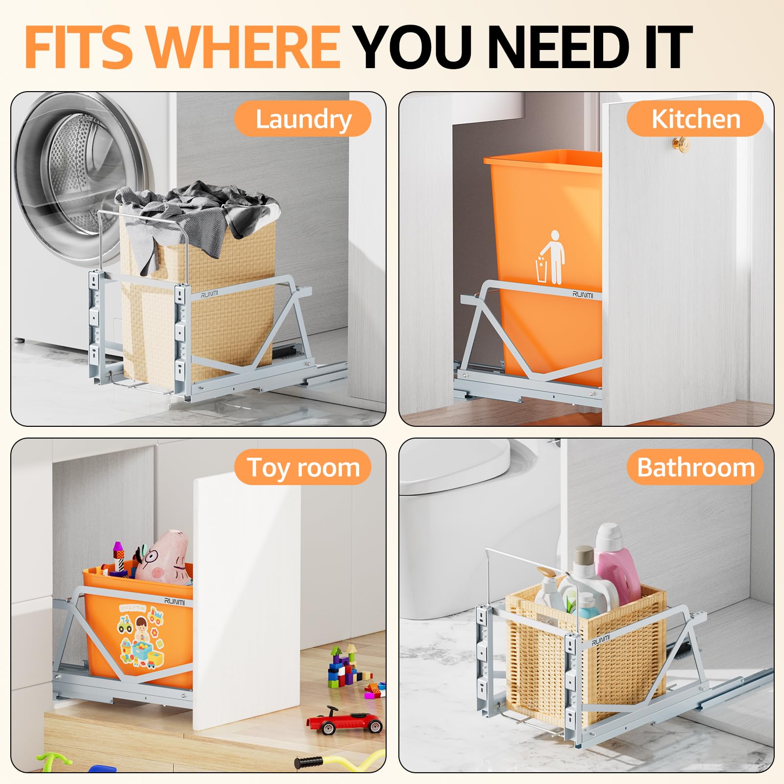 Pull Out Trash Can Under Cabinet Kit (1280 Fl Oz)