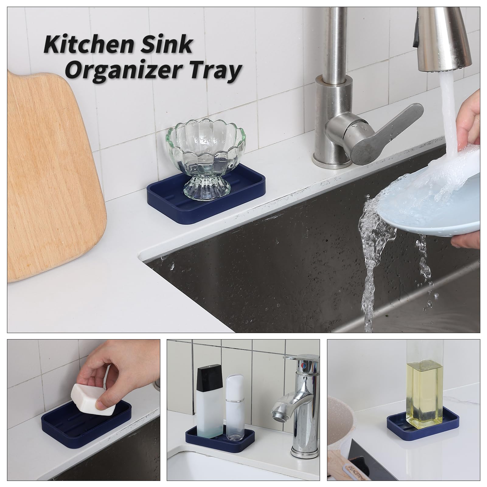 Silicone Kitchen Sink Organizer Tray for Multiple Usage