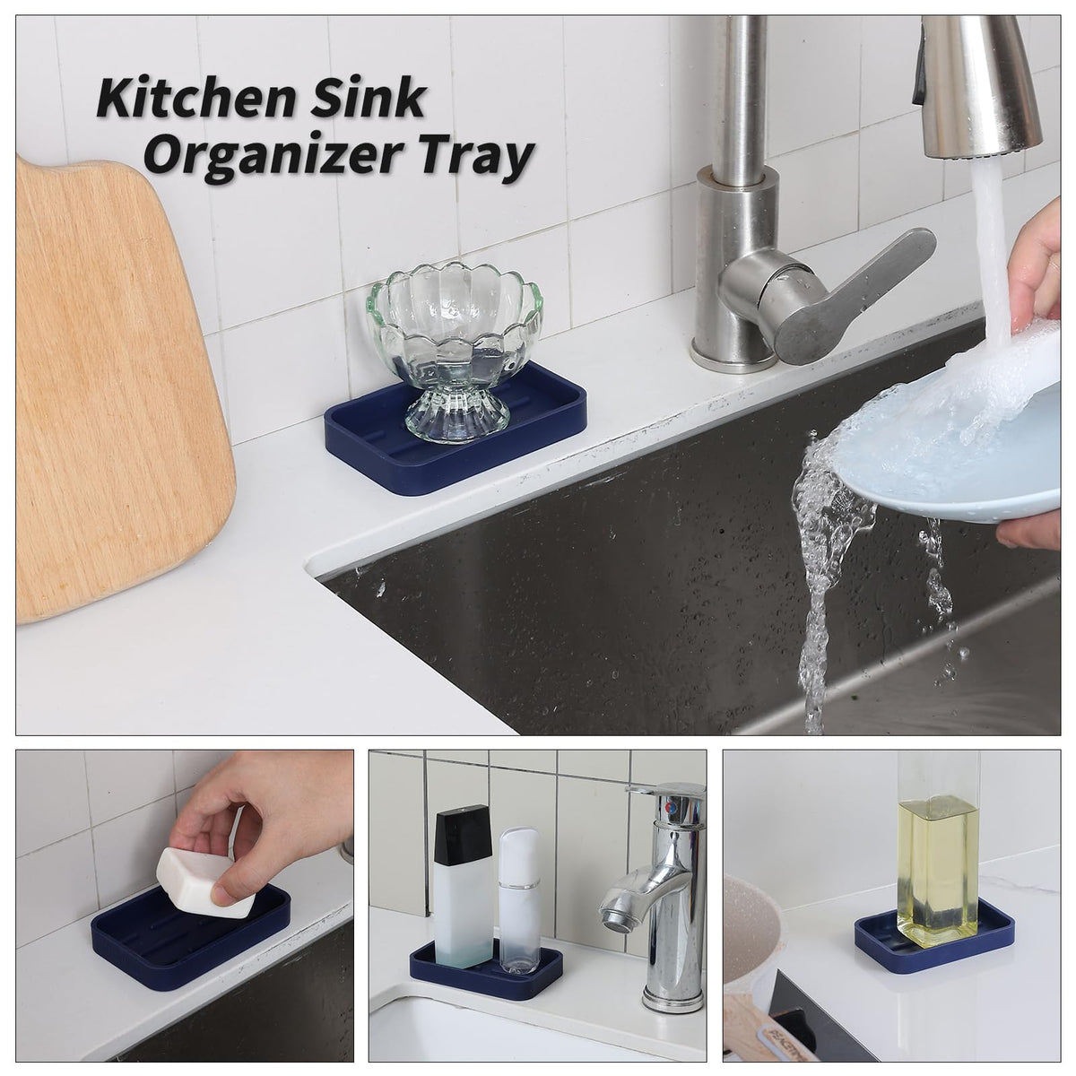 Silicone Kitchen Sink Organizer Tray for Multiple Usage