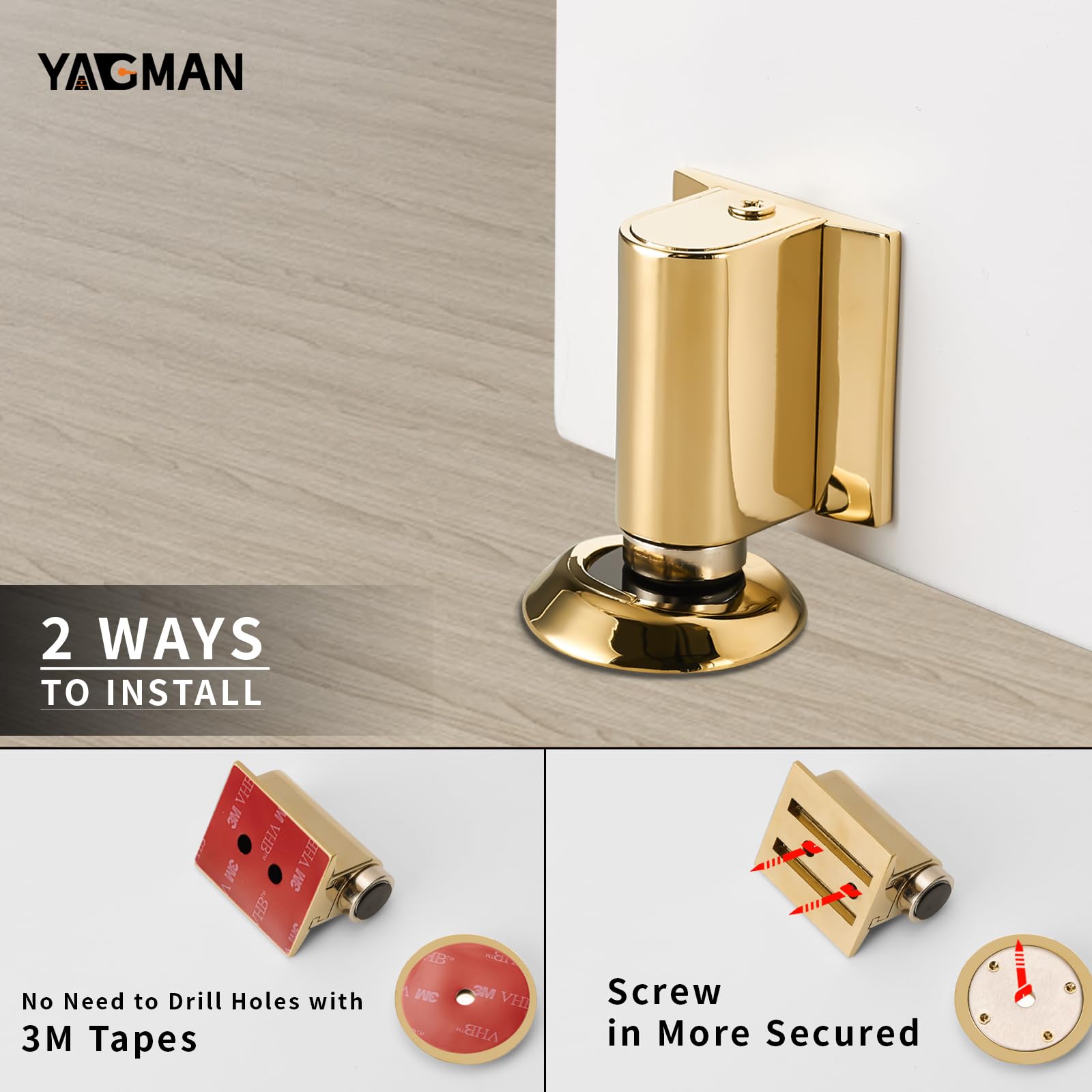 2 Pack Magnetic Door Stopper Floor Mount (2 Count)