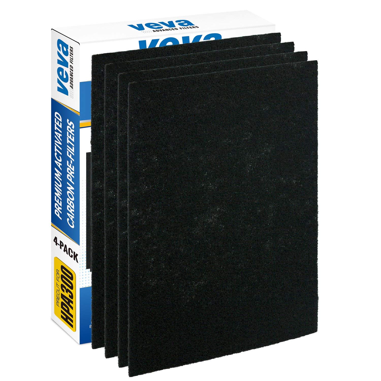 Precut for HPA300 Premium Carbon Activated Pre Filters 4 Pack Compatible with Honeywell Air Purifier. Precision Fit for Easy Installation Advanced Filters (4 Count)