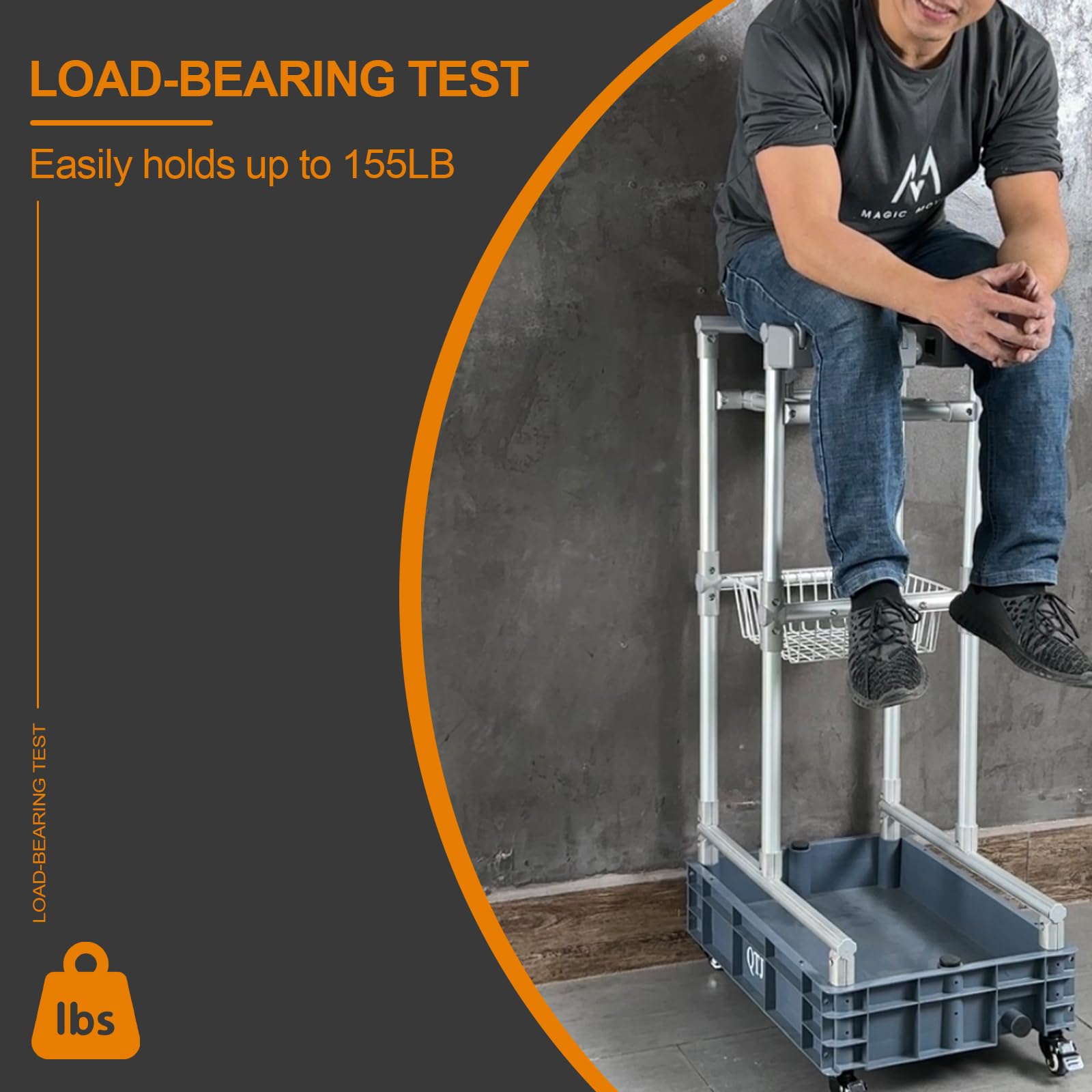 Rolling Cleaning Cart with Mop & Broom Organizer