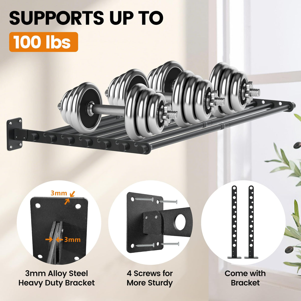 Wall Mounted Clothes Drying Rack 43 Inch