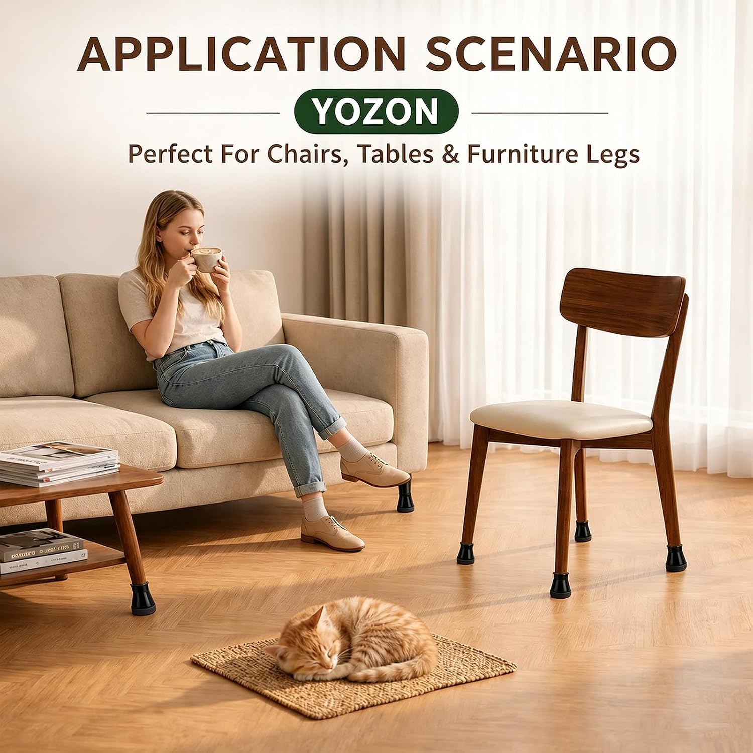 Chair Leg Floor Protectors Silicone Caps Felt Strengthen Bottom