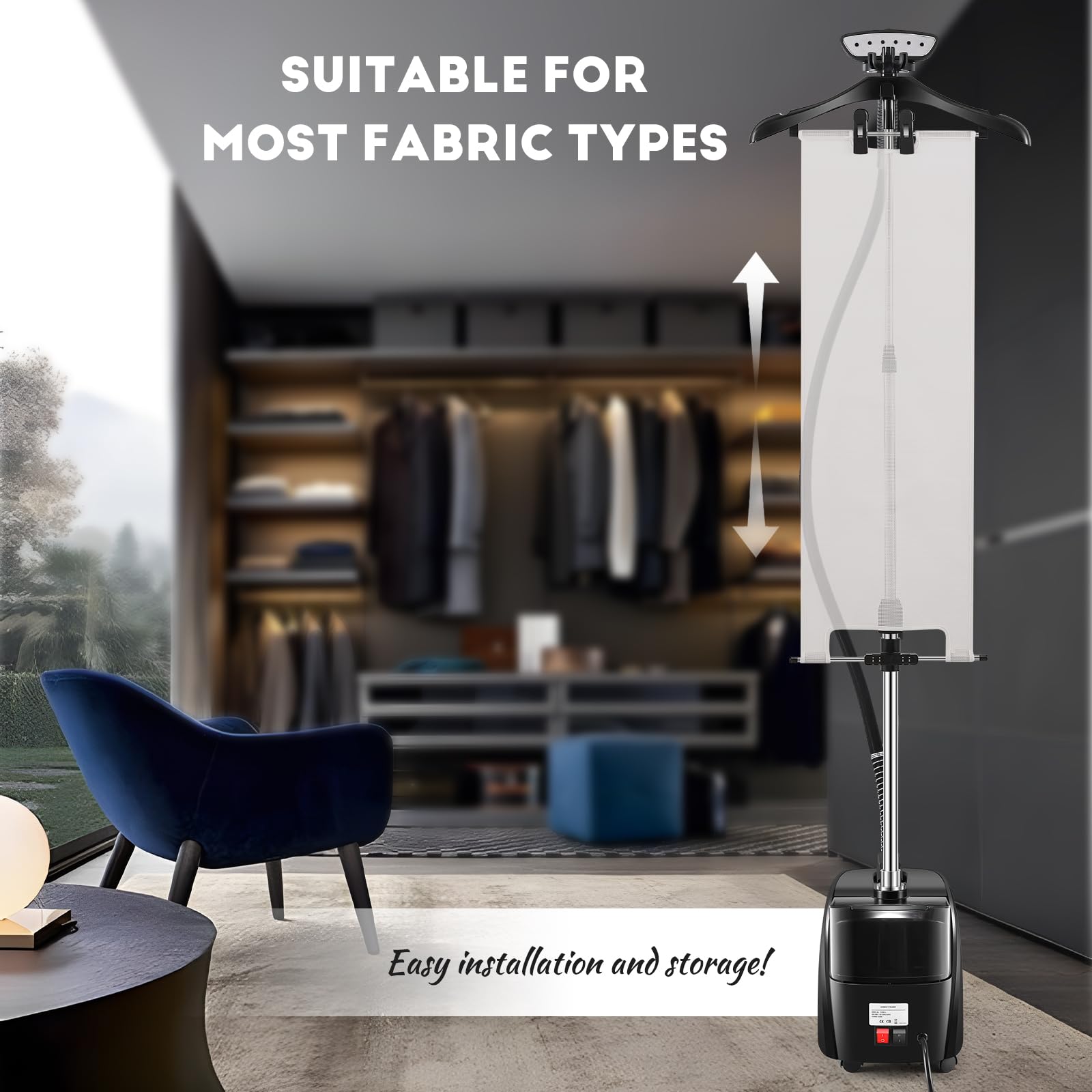 Professional Standing Garment Steamer for Clothes 70 mins Powerful Steam