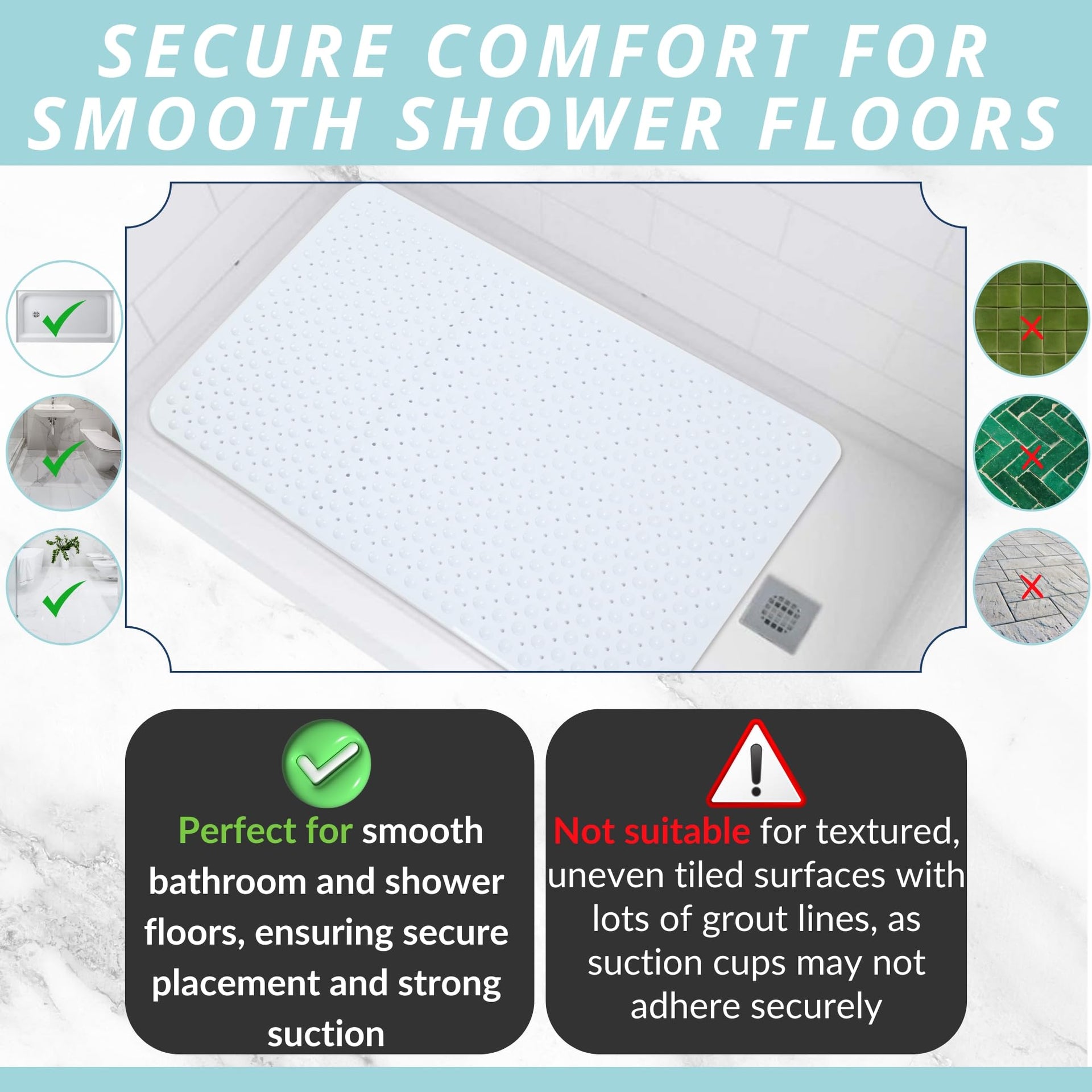 Extra Large Shower Mat Non Slip