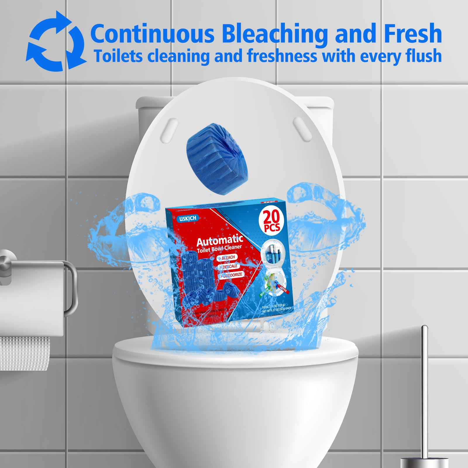 20 Pack Toilet Bowl Cleaner Tablets (20 Count)