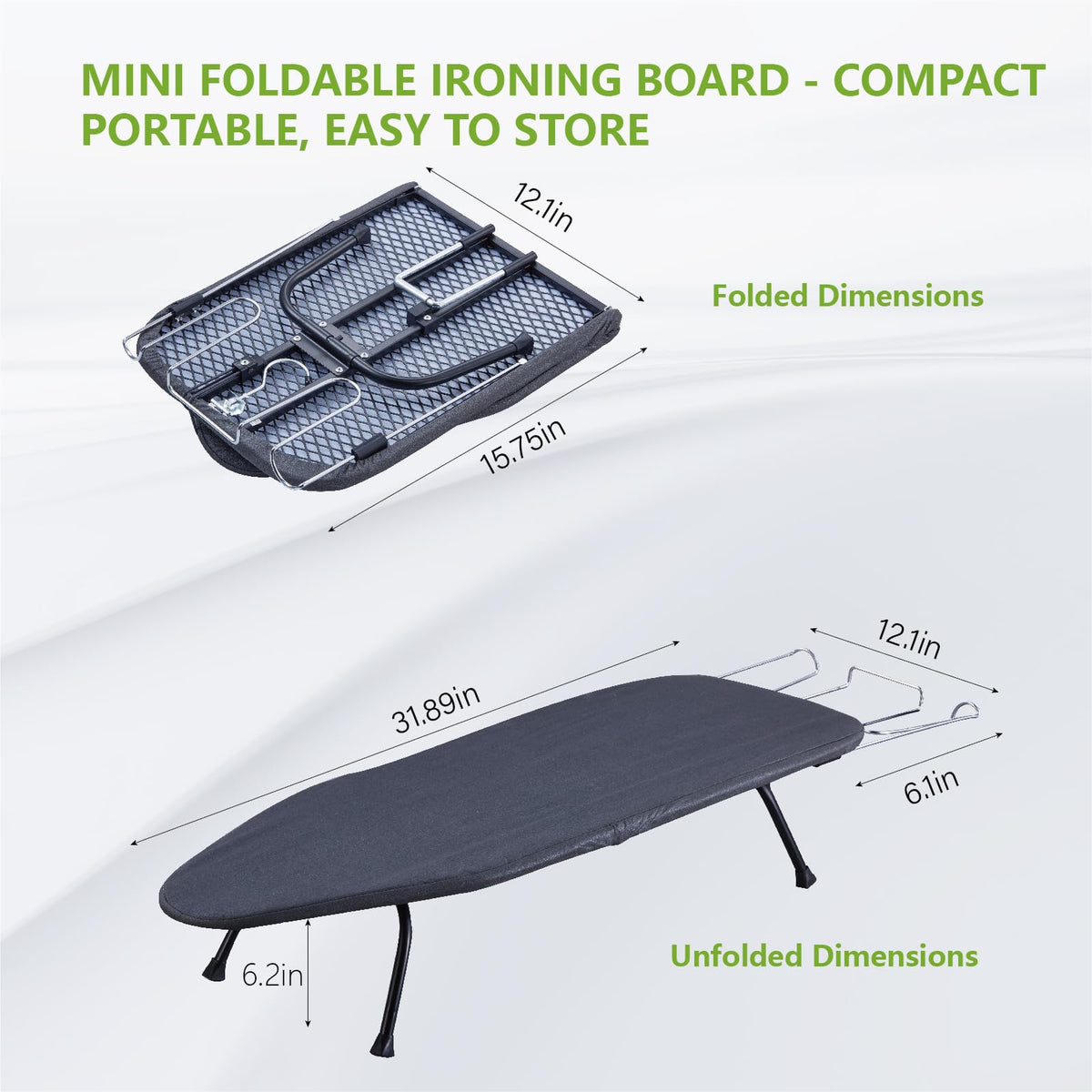 Metal Foldable Tabletop Ironing Board with Iron Rest