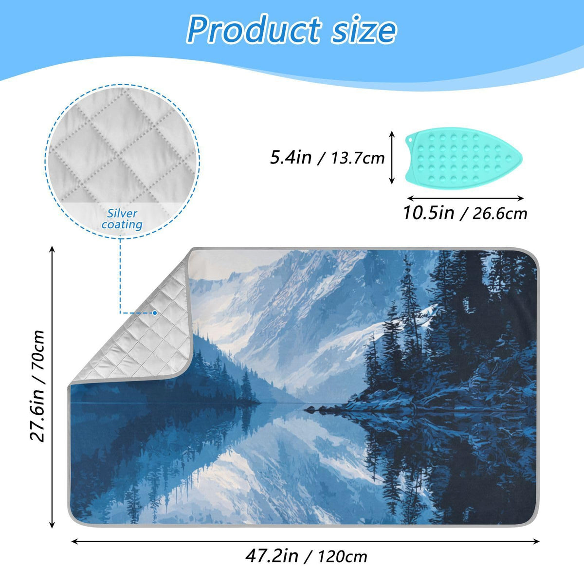 Ironing Mat Portable Ironing Pad Ironing Blanket for Table Top Heat Resistance Double