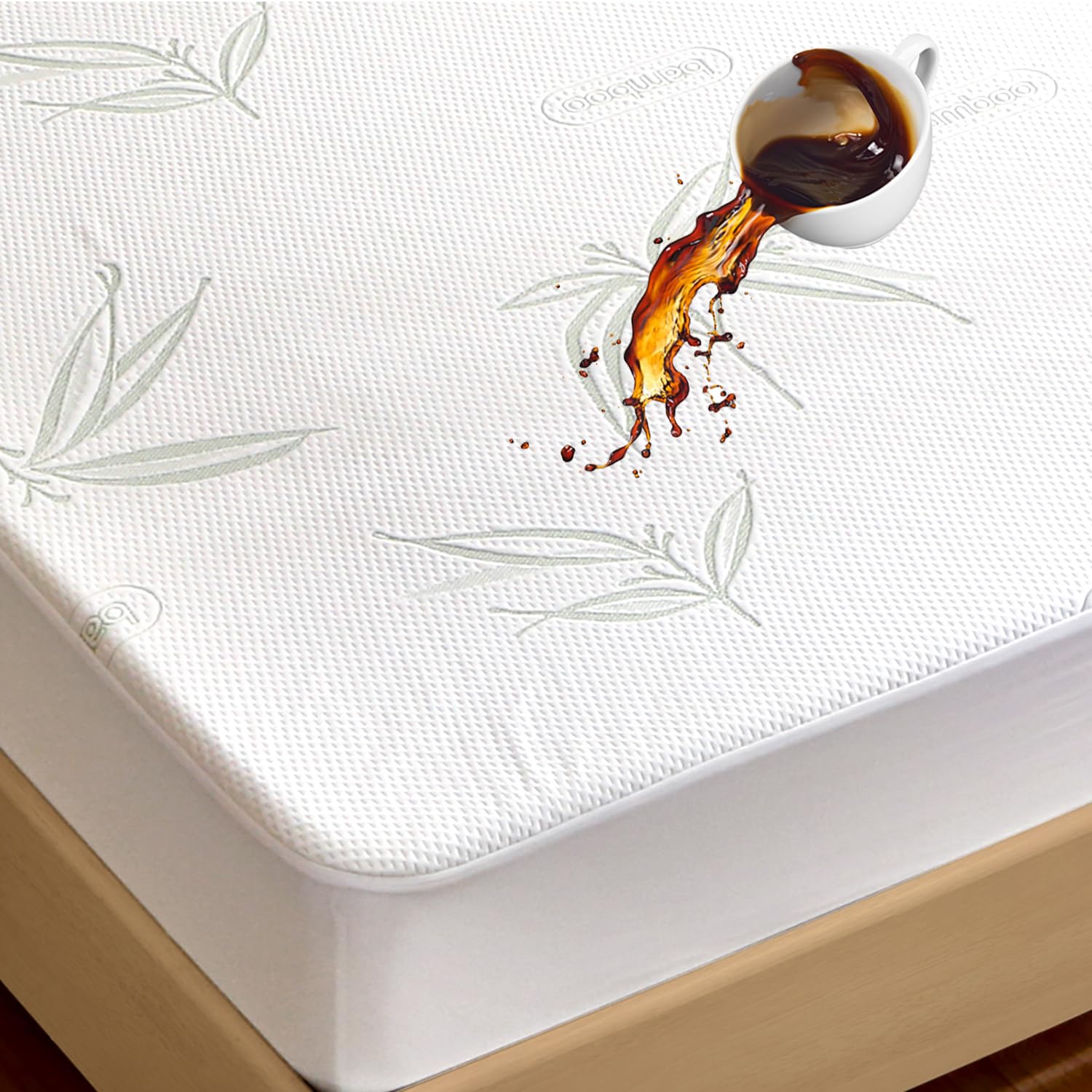 Queen Mattress Protector Waterproof Mattress Pad Washable Bamboo Rayon Mattress Cover Breathable Noiseless Bed Protector 5"