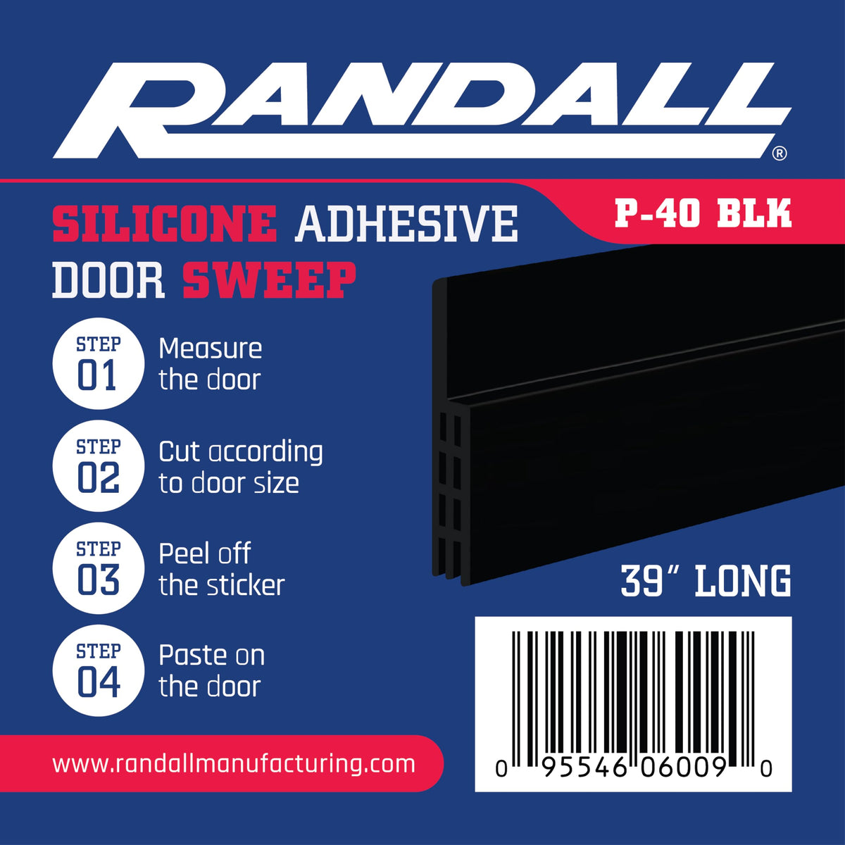 Adhesive Backed Door Draft Stopper